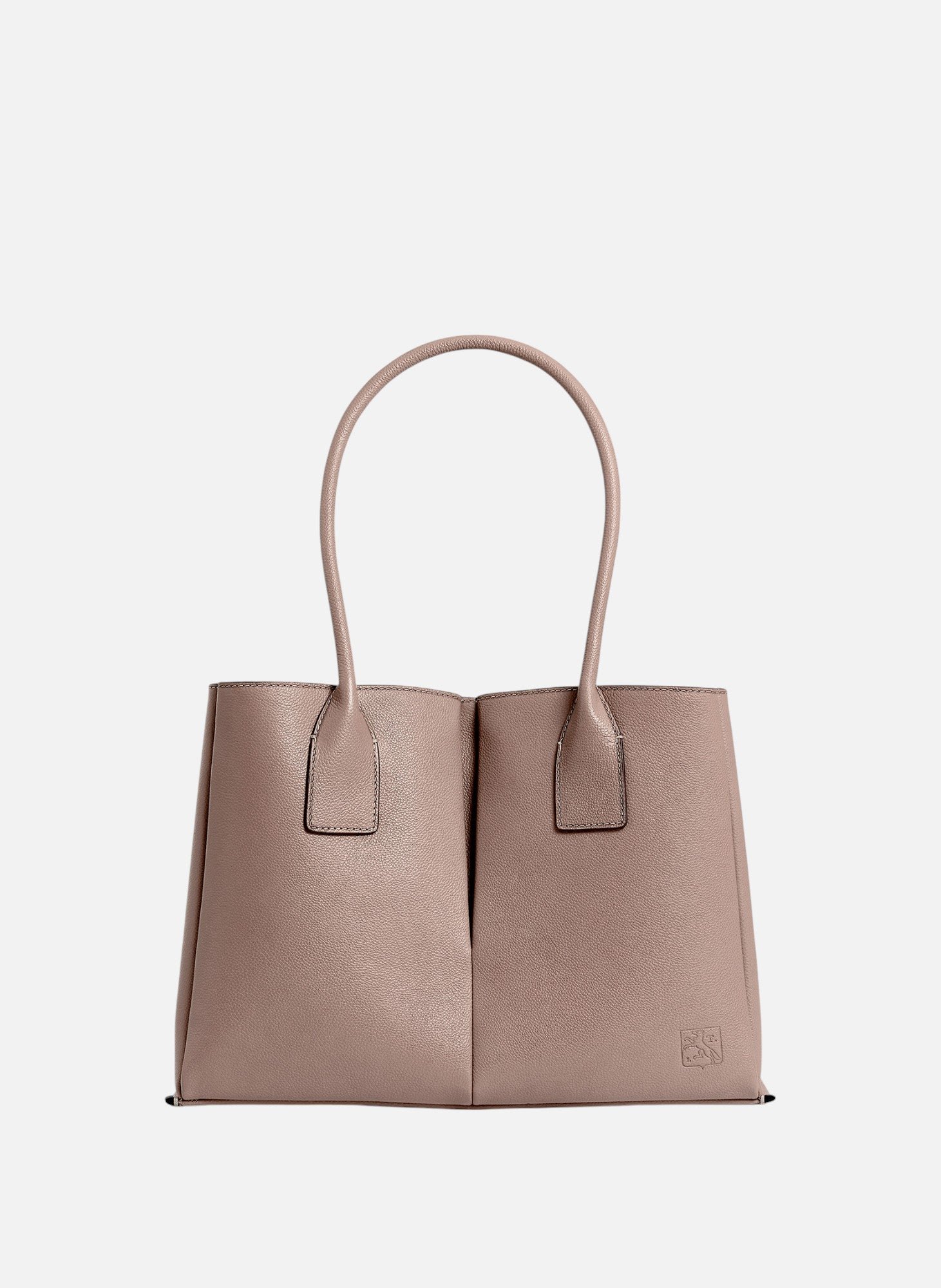 Grand sac cabas elena en cuir grainé LE TANNEUR Gris