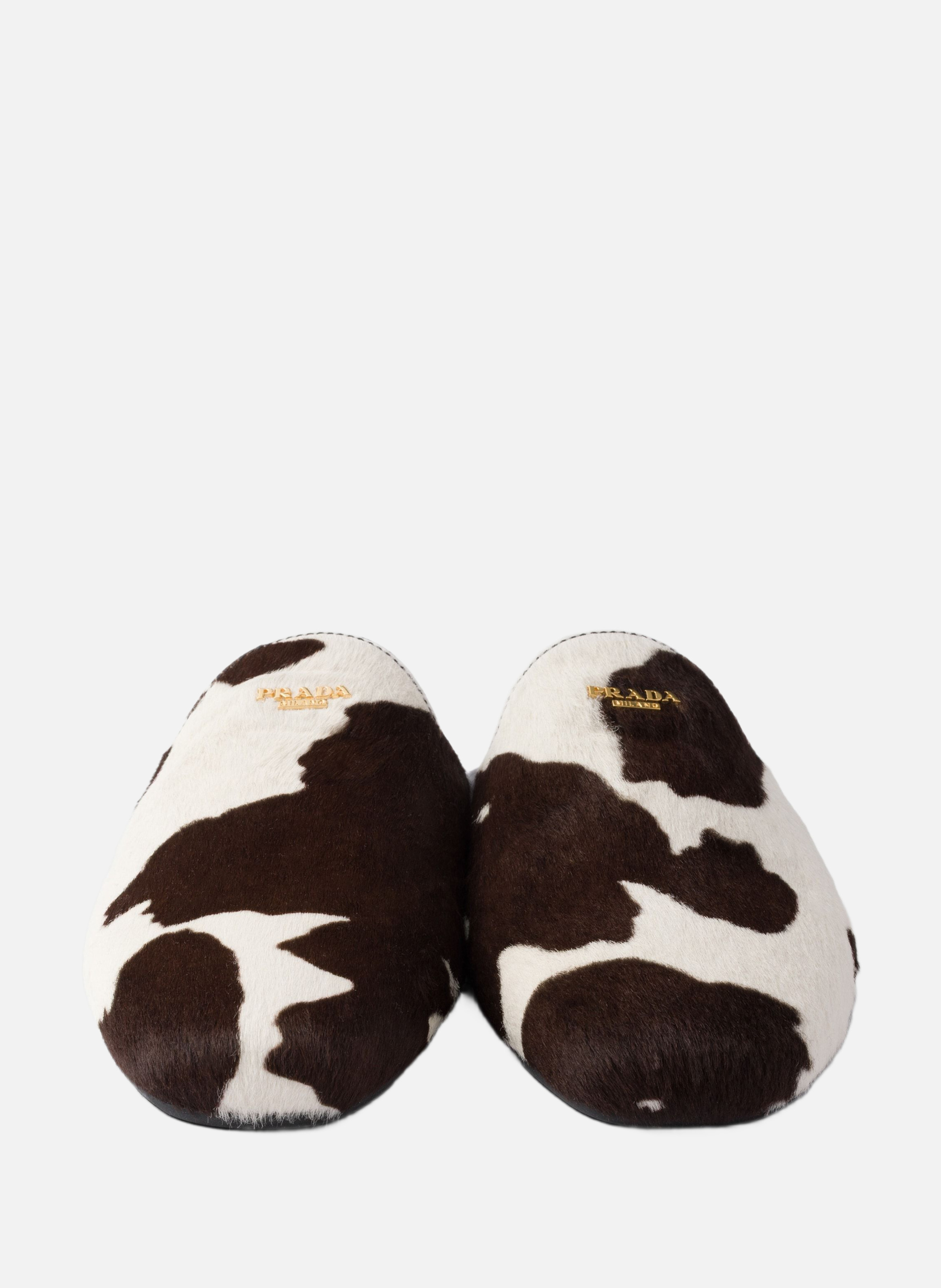 Mules en cuir imprimé Blanc