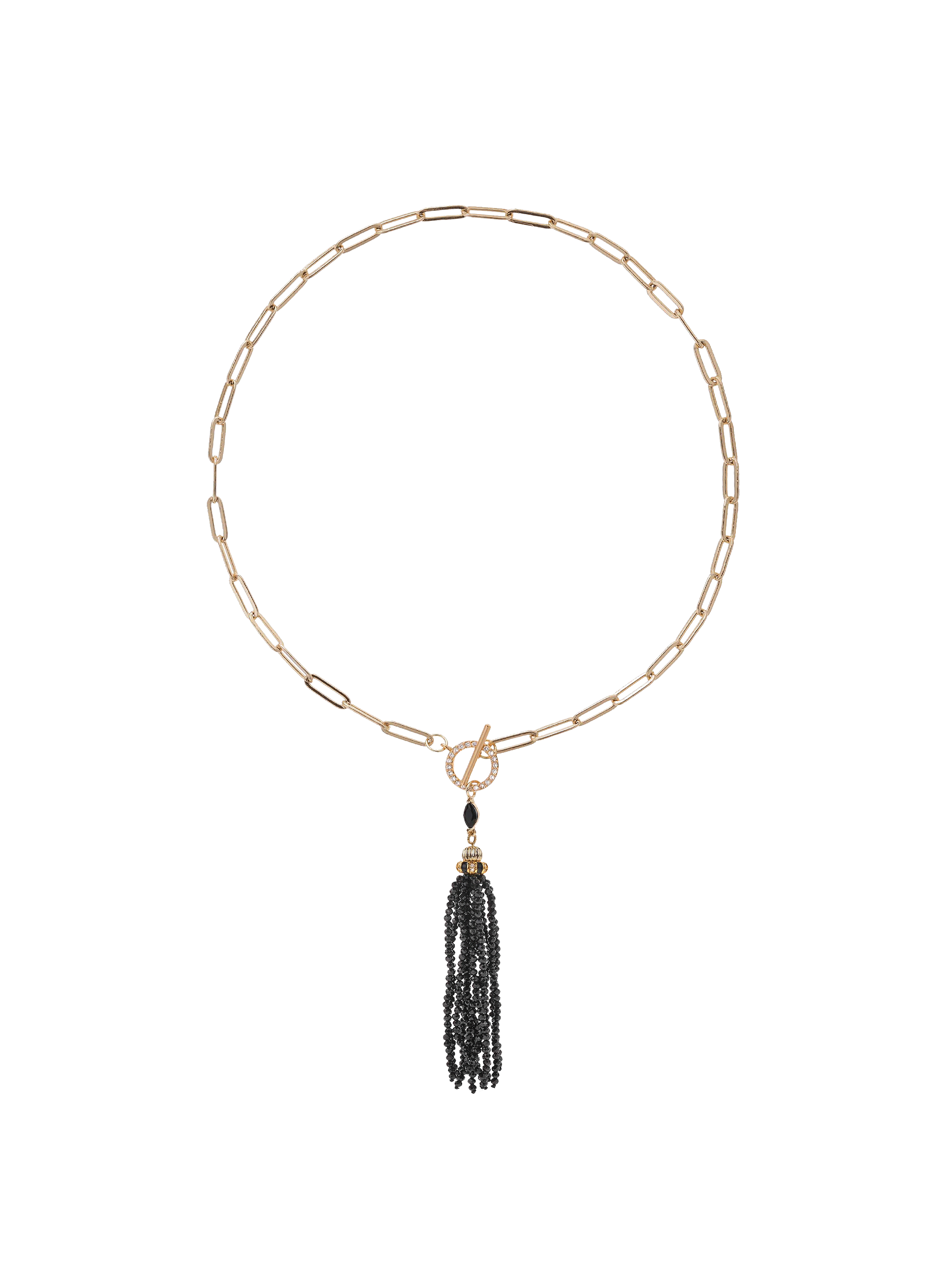 Collier chaîne avec pendentif cascade de perles mila HIPANEMA Noir