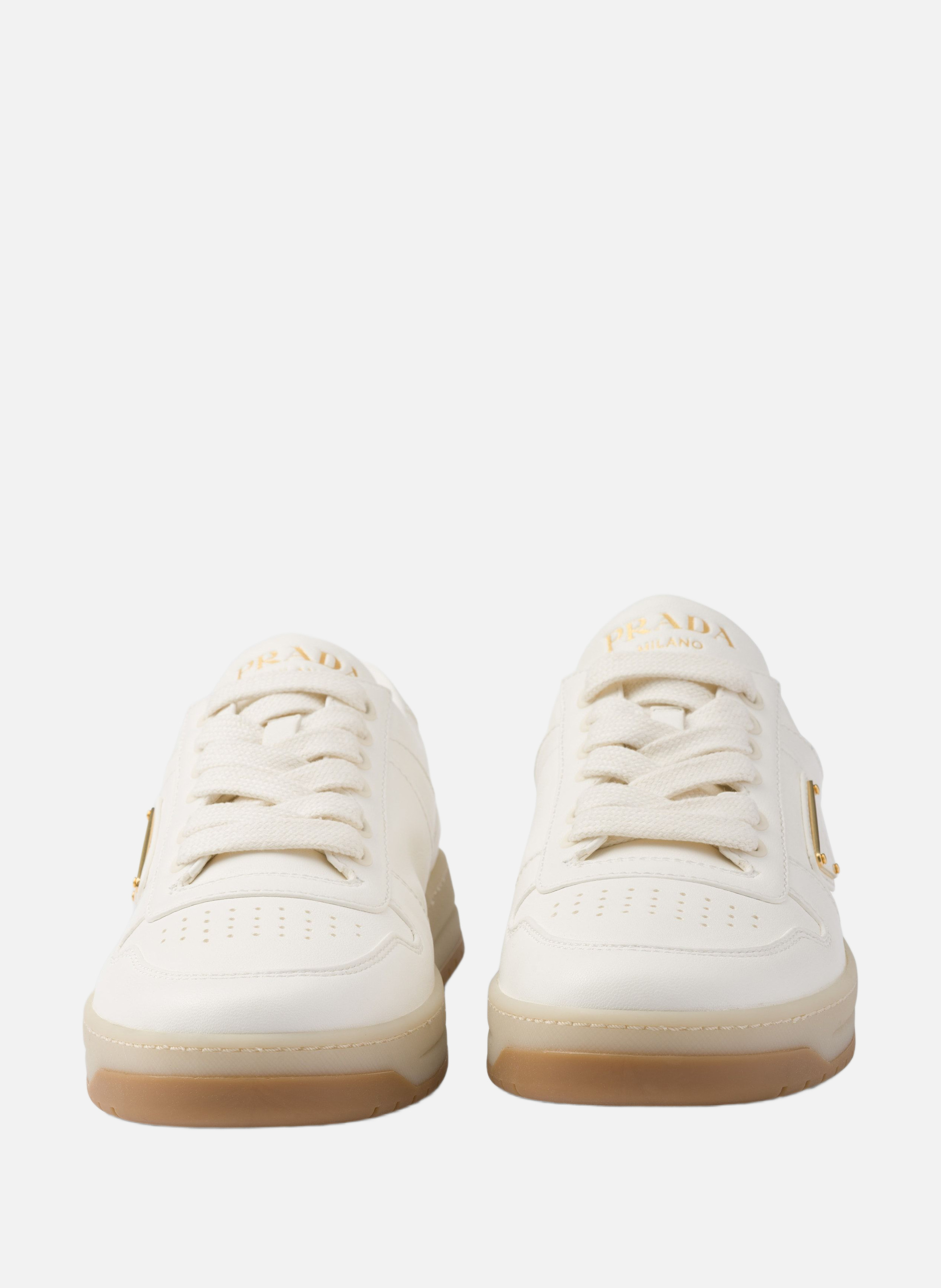 Baskets downtown en cuir nappa PRADA Beige