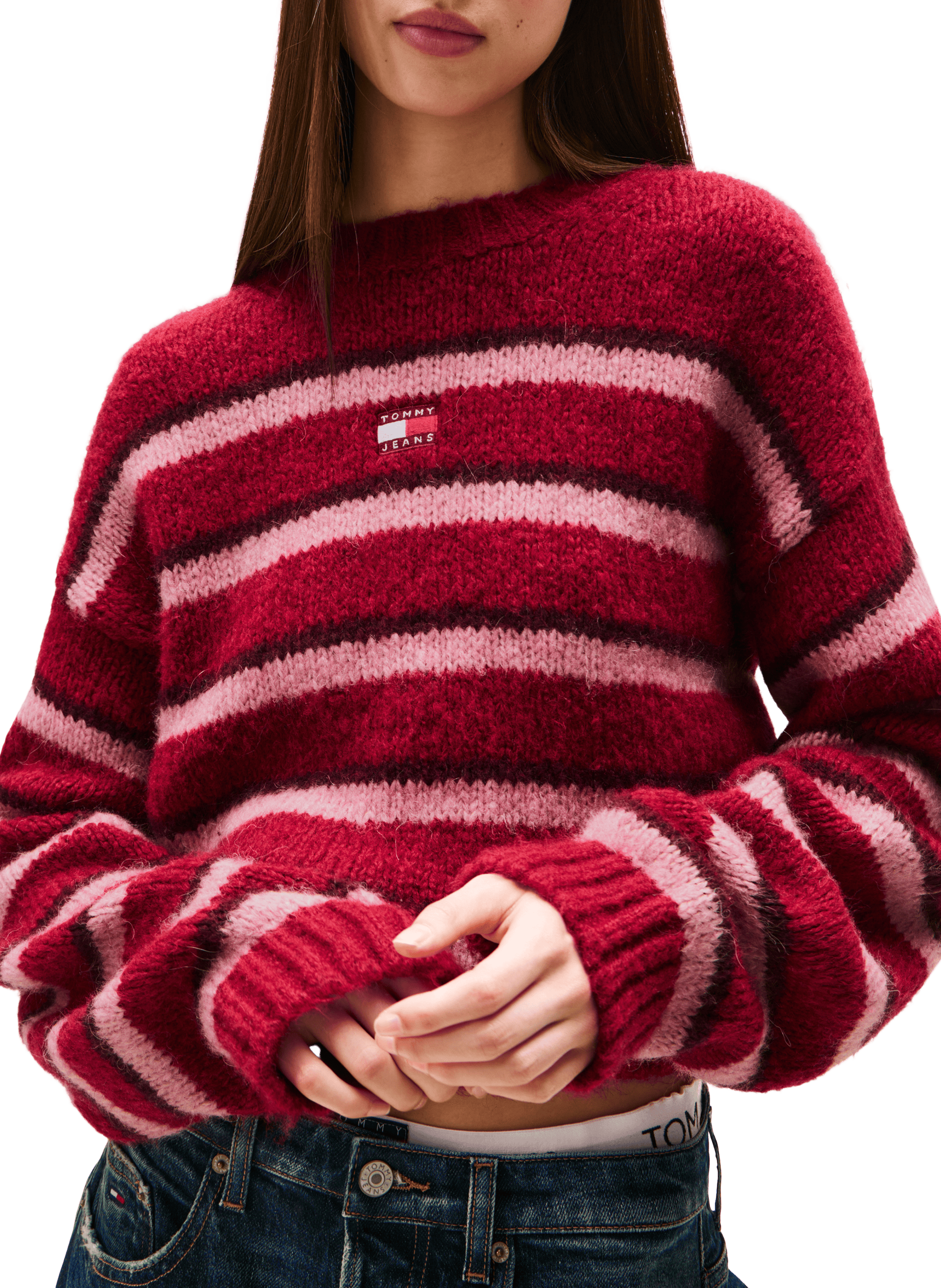 Pull rayé en maille  TOMMY HILFIGER Multicolore