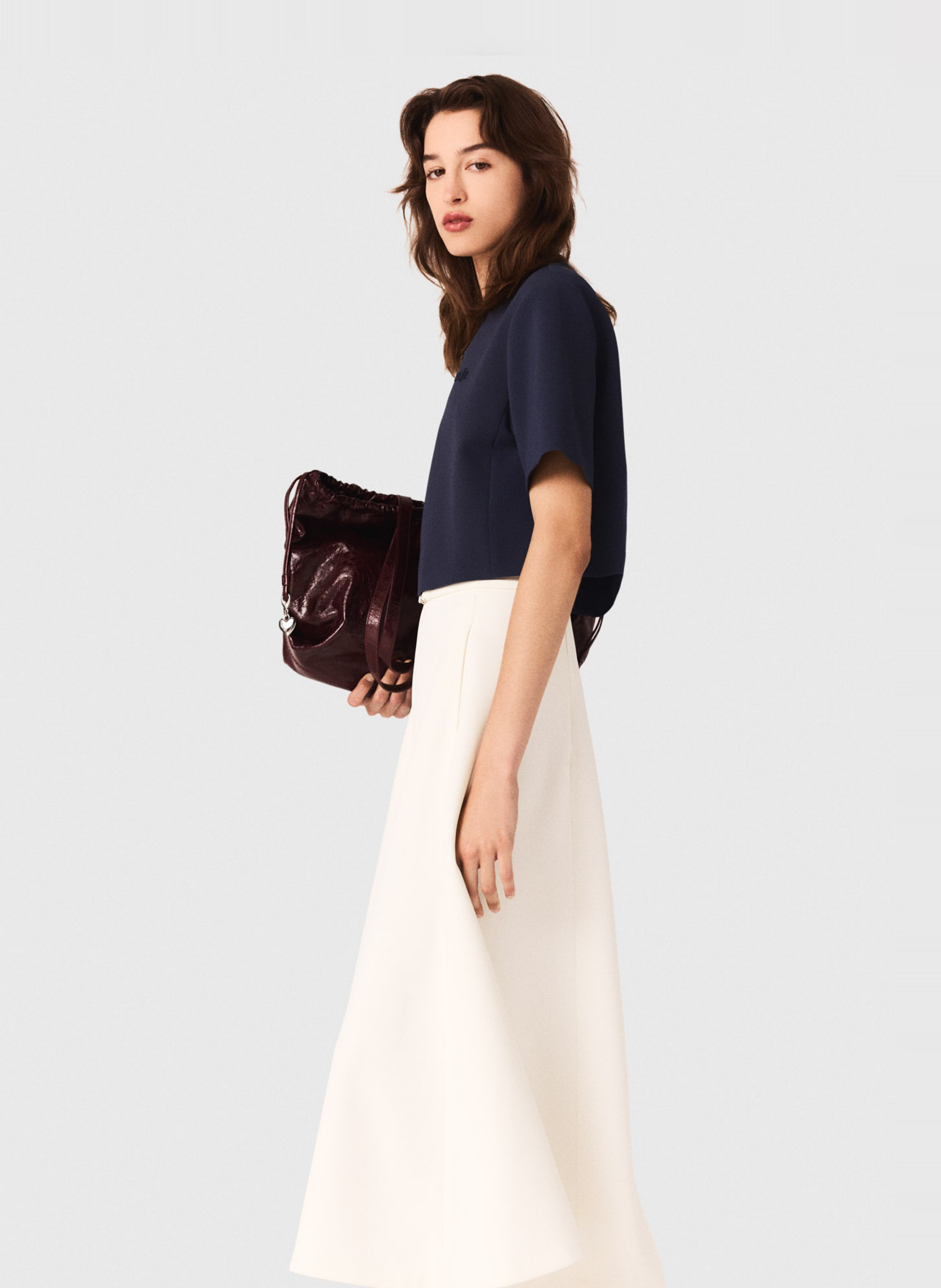 Tee-shirt col rond MAJE Bleu