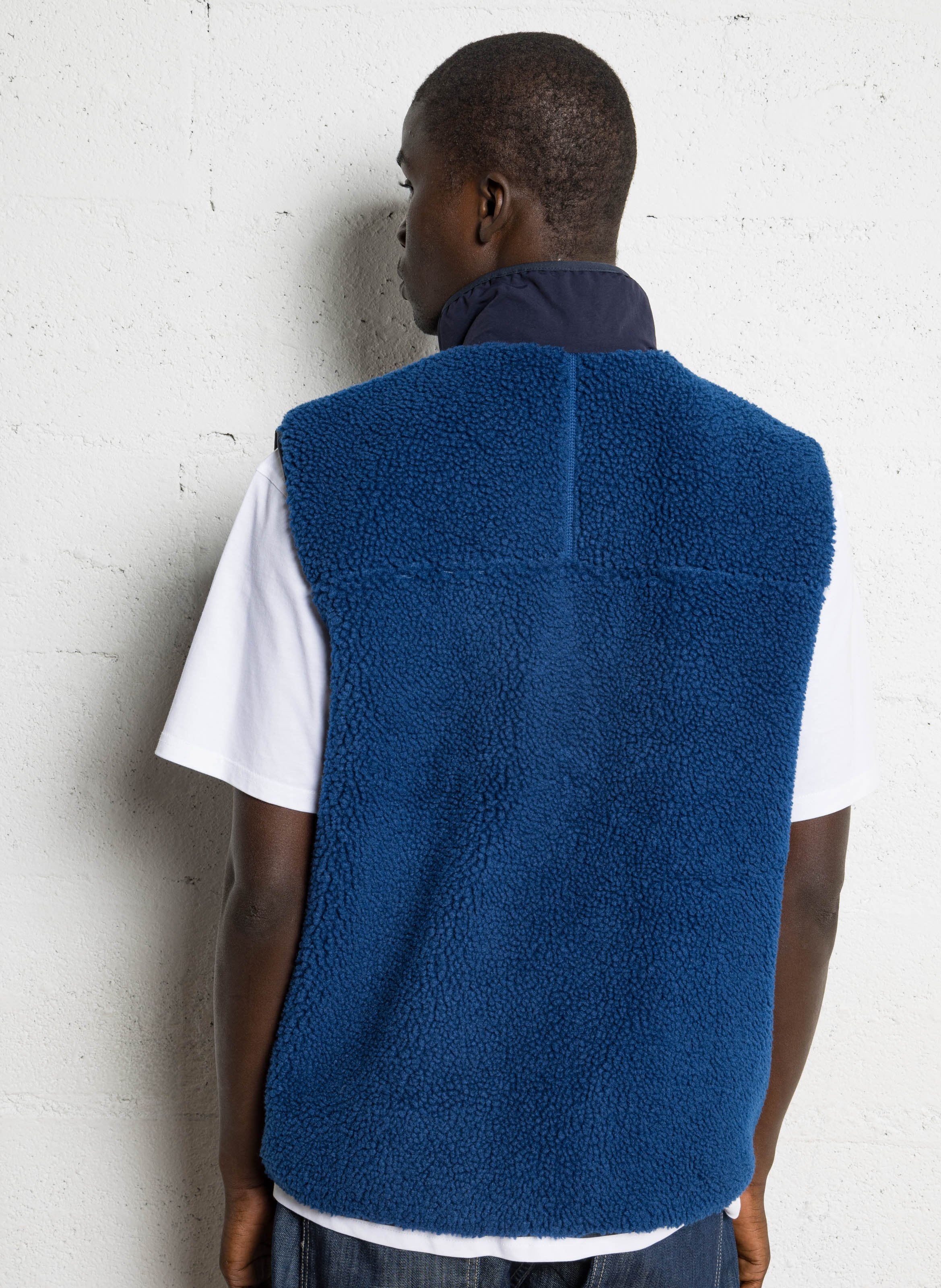 Polaire droite col montant Bleu