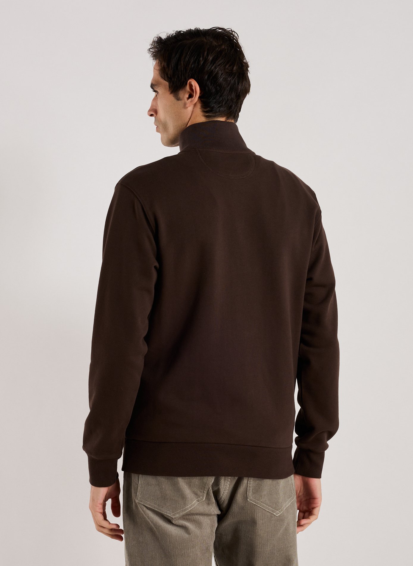 Sweatshirt à glissière en coton LA MARTINA Marron