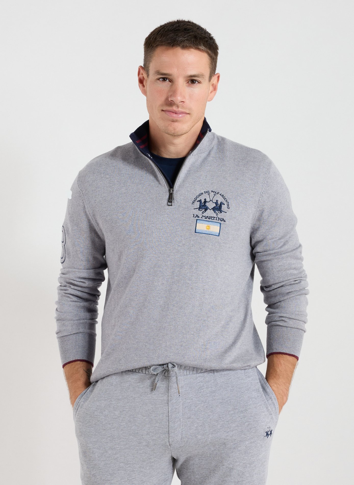 LA MARTINA Cotton-blend jumper Grey