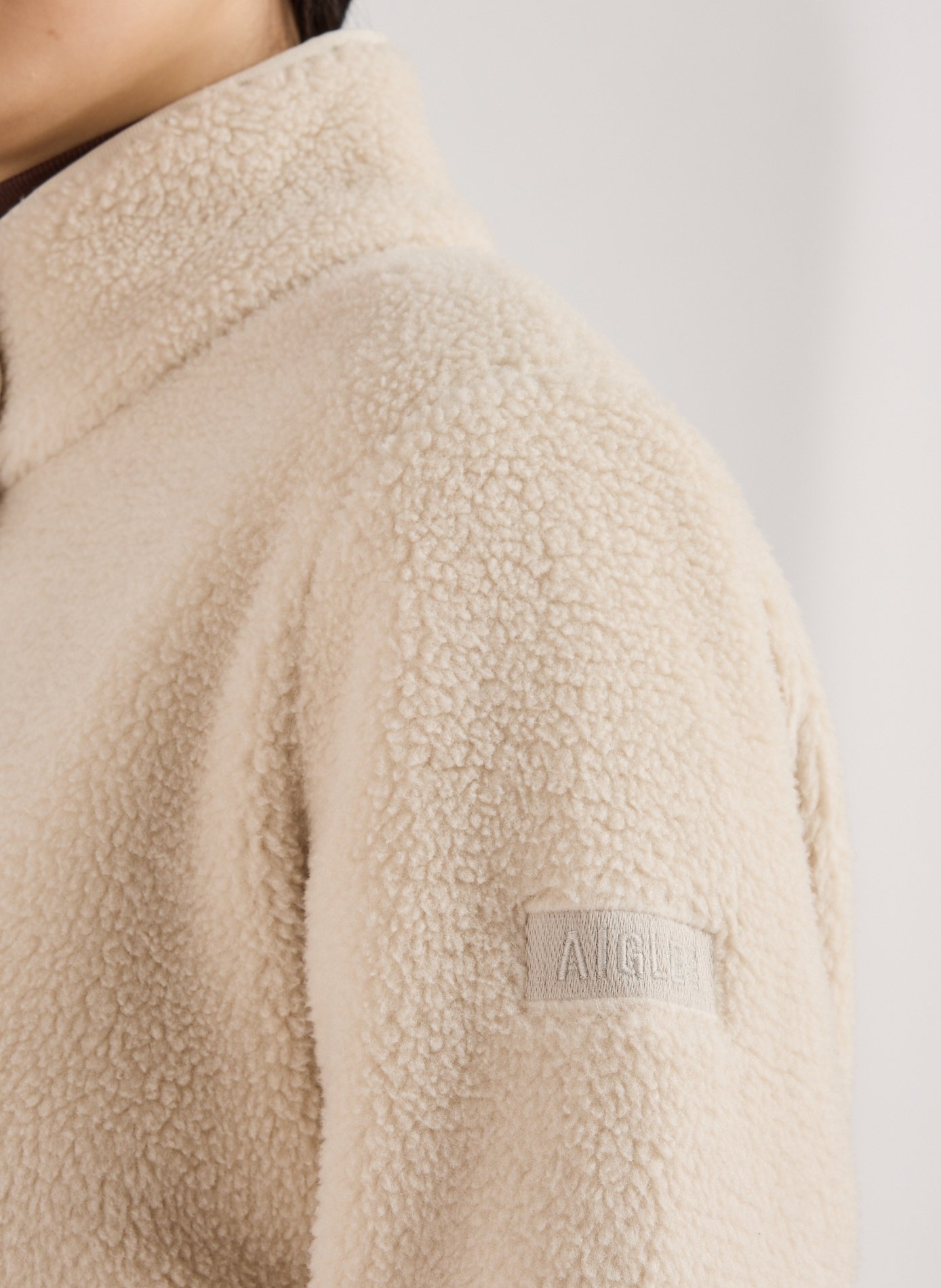 Veste shearling col montant AIGLE Beige