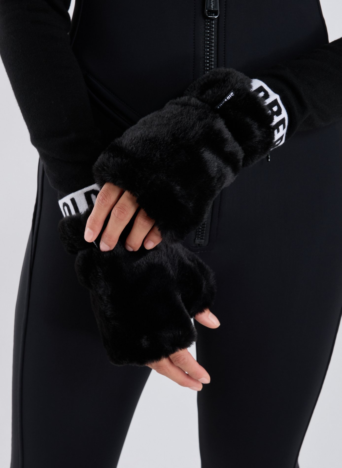 Faux fur gloves APPARIS Black
