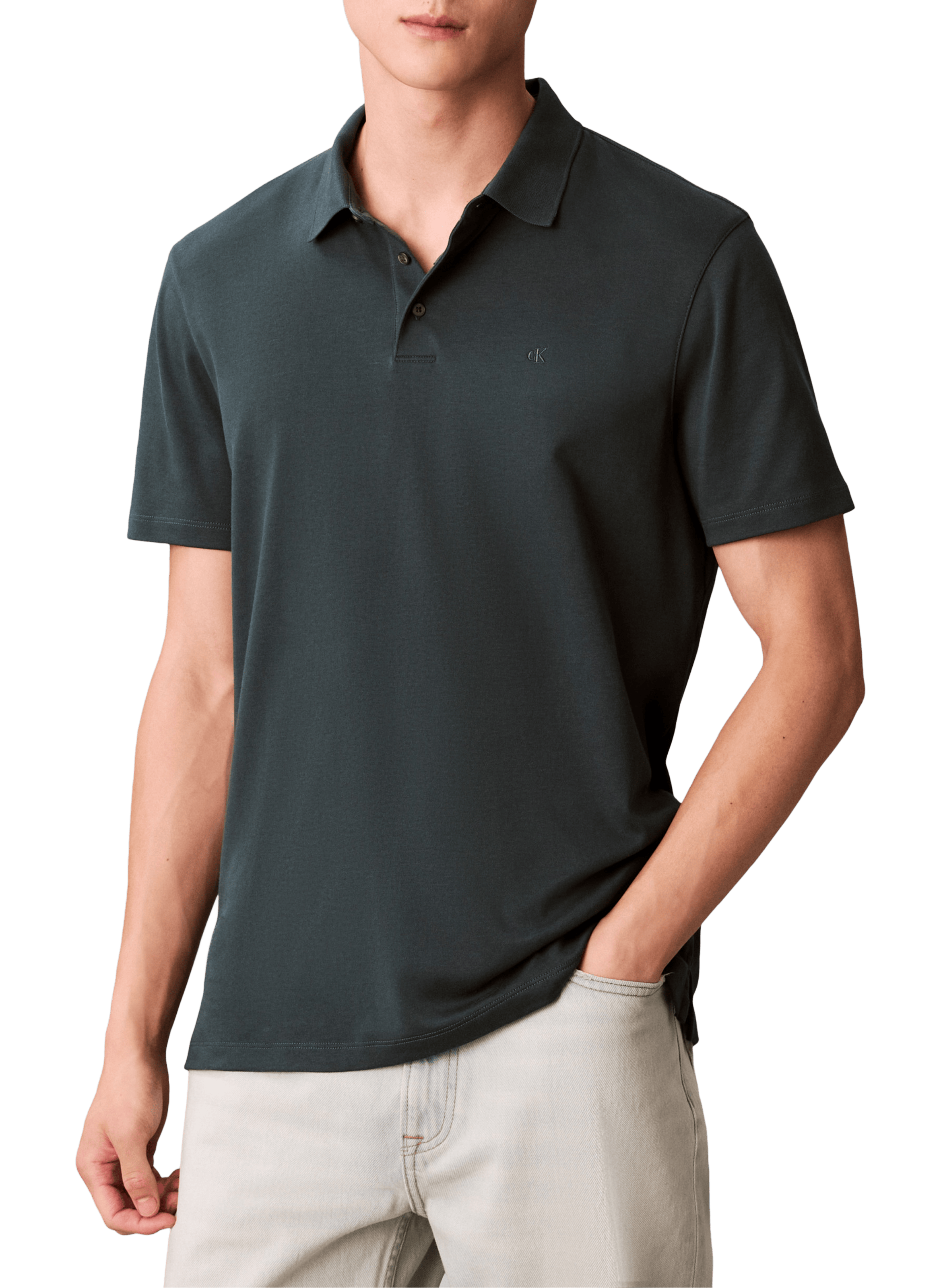 Polo en coton CALVIN KLEIN Gris