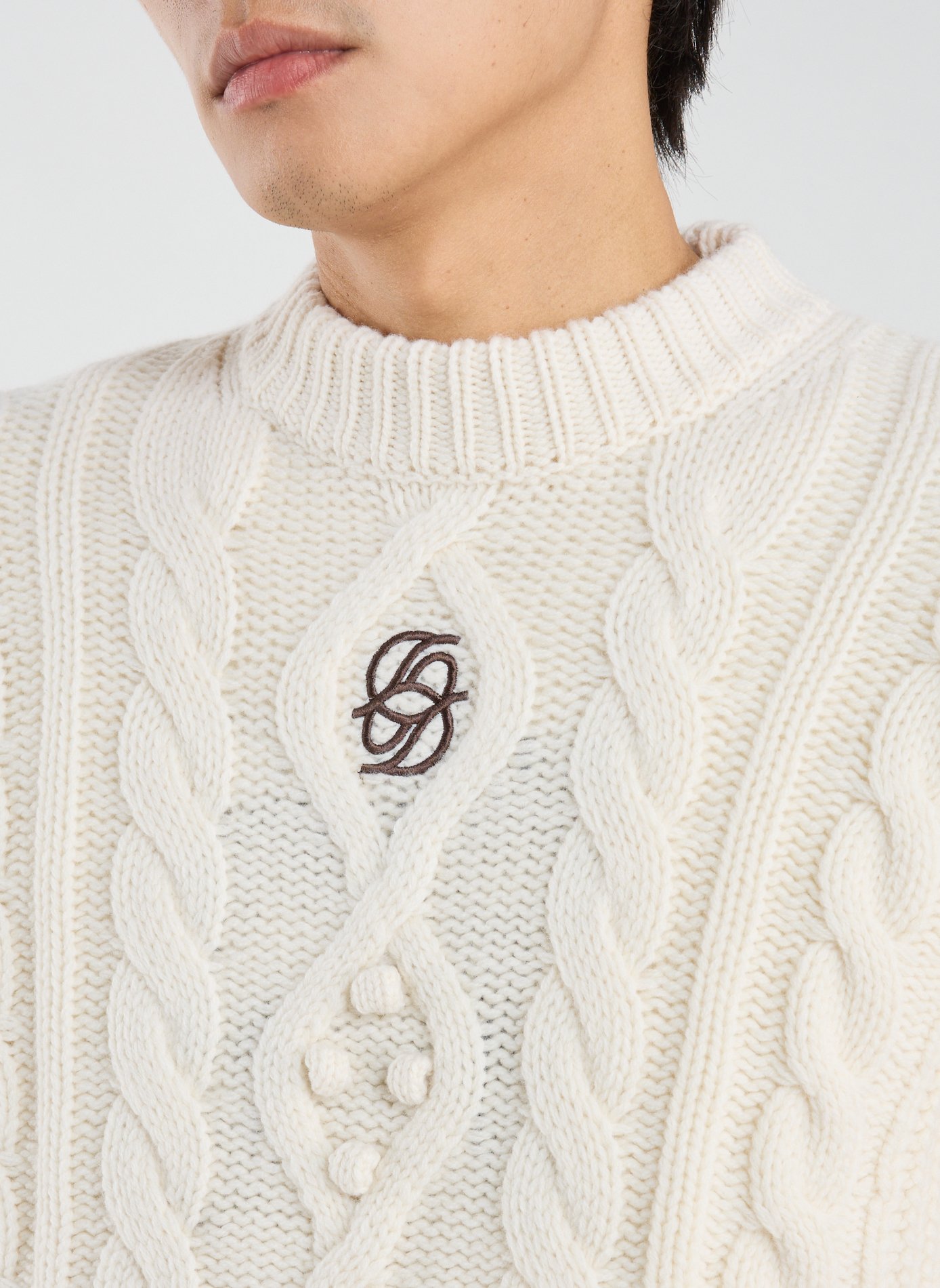 Pull La Maille torsadée DROLE DE MONSIEUR Beige