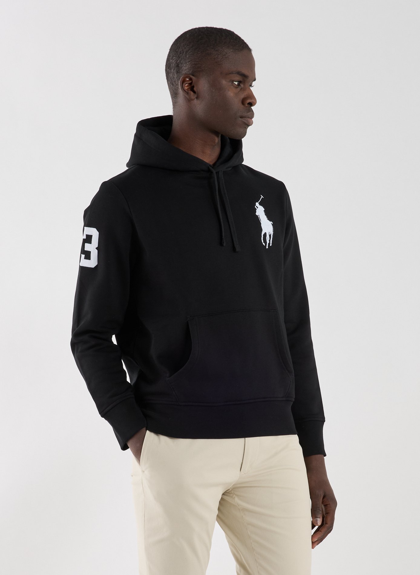 Sweat ample à capuche en coton mélangé POLO RALPH LAUREN Noir
