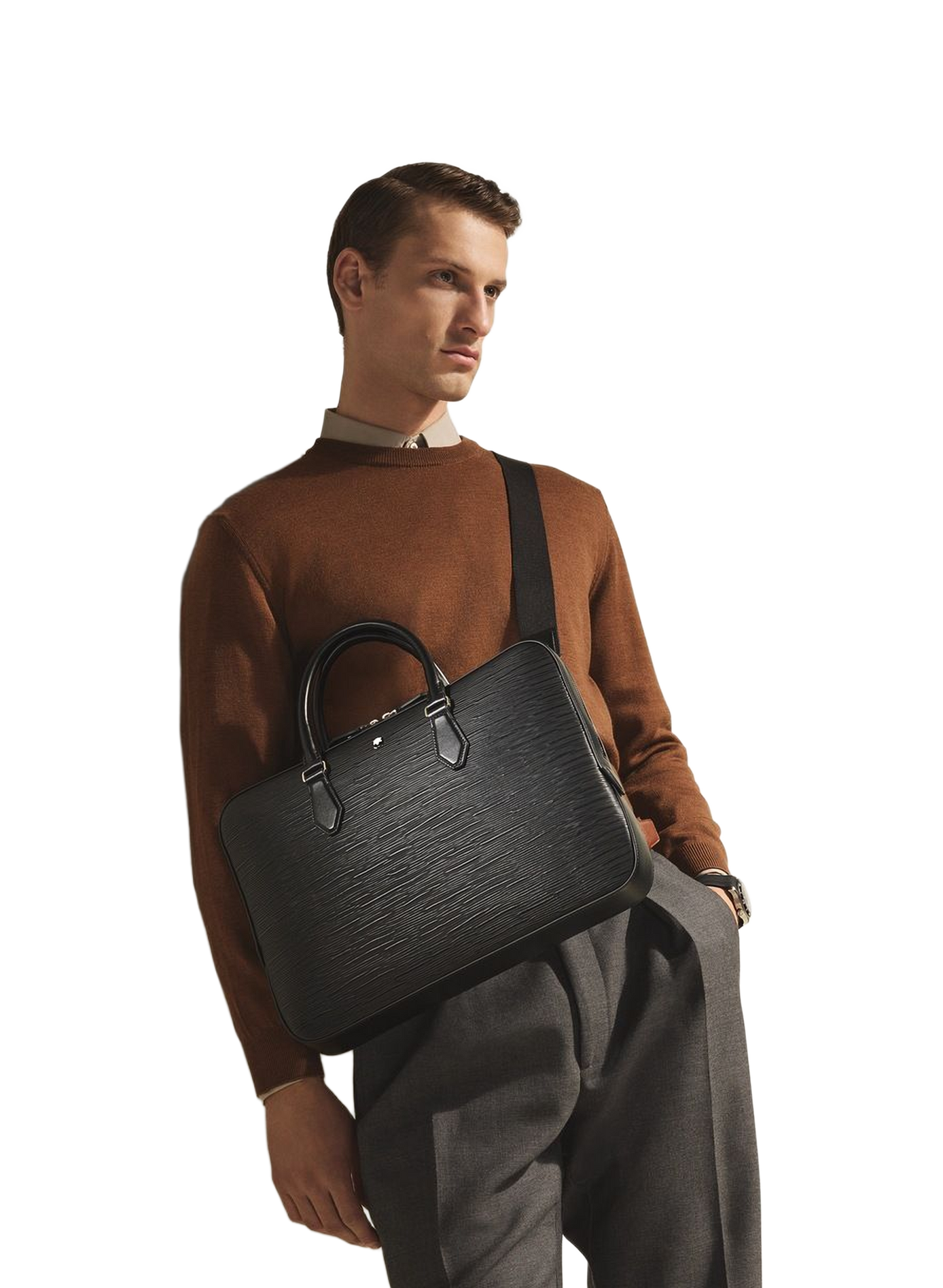 Leather document holder with shoulder strap MONTBLANC Black