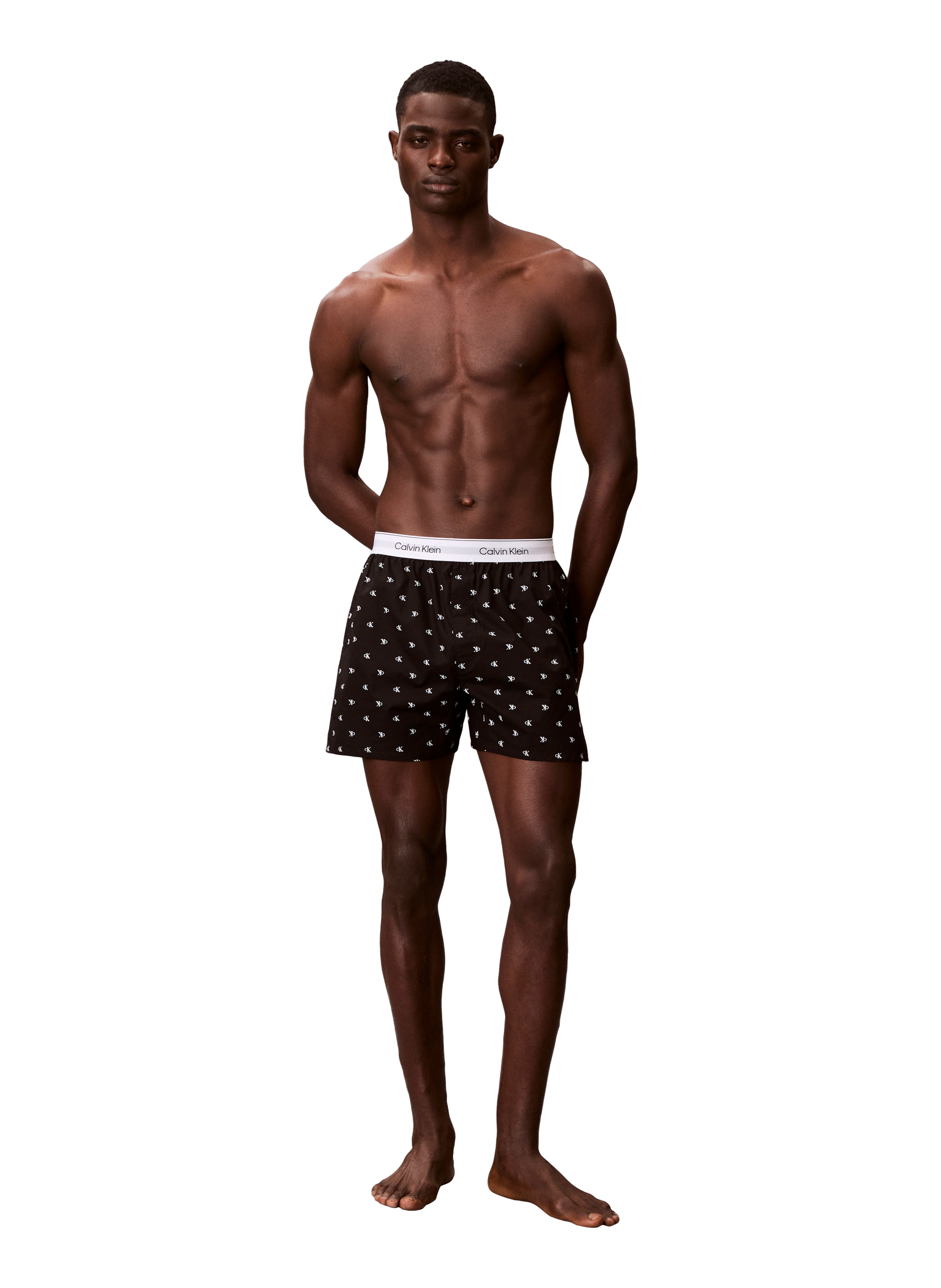 Short imprimé en coton CALVIN KLEIN Noir