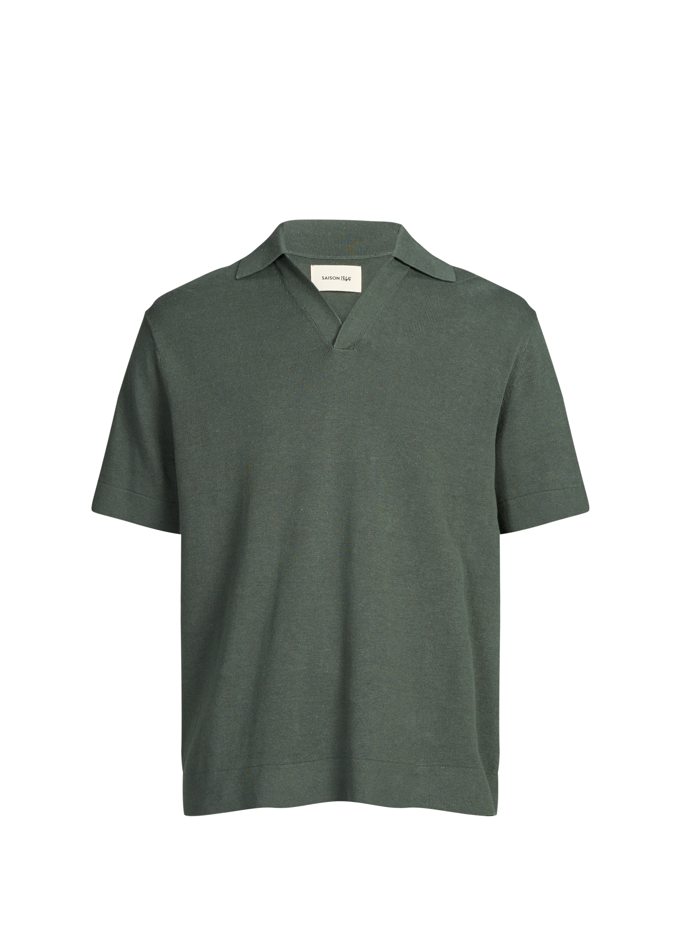 Short-sleeved linen and cotton Polo Holl SAISON 1865 Green
