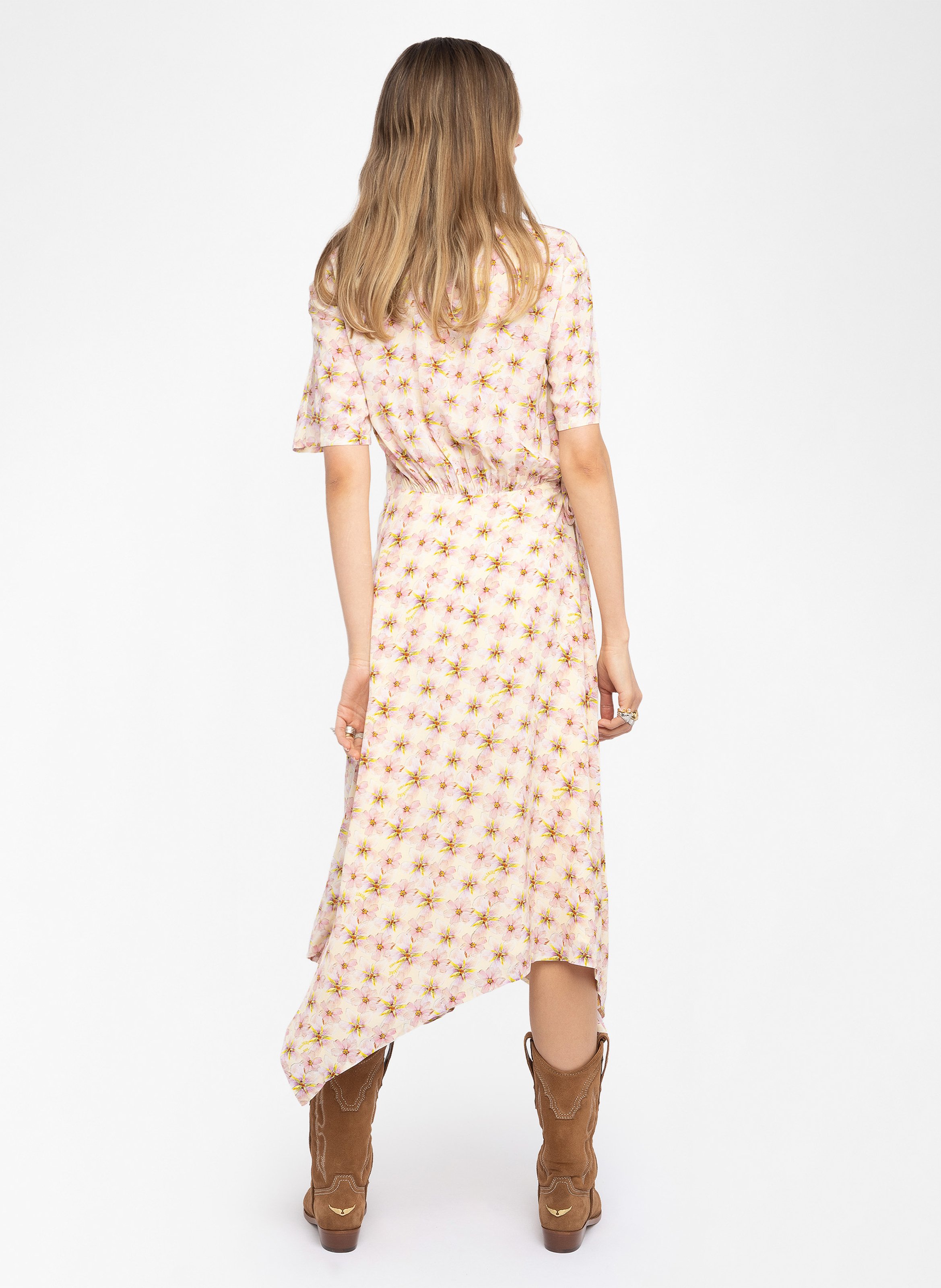 Robe mi longue asymétrique imprimée reforme ZADIG&VOLTAIRE Jaune