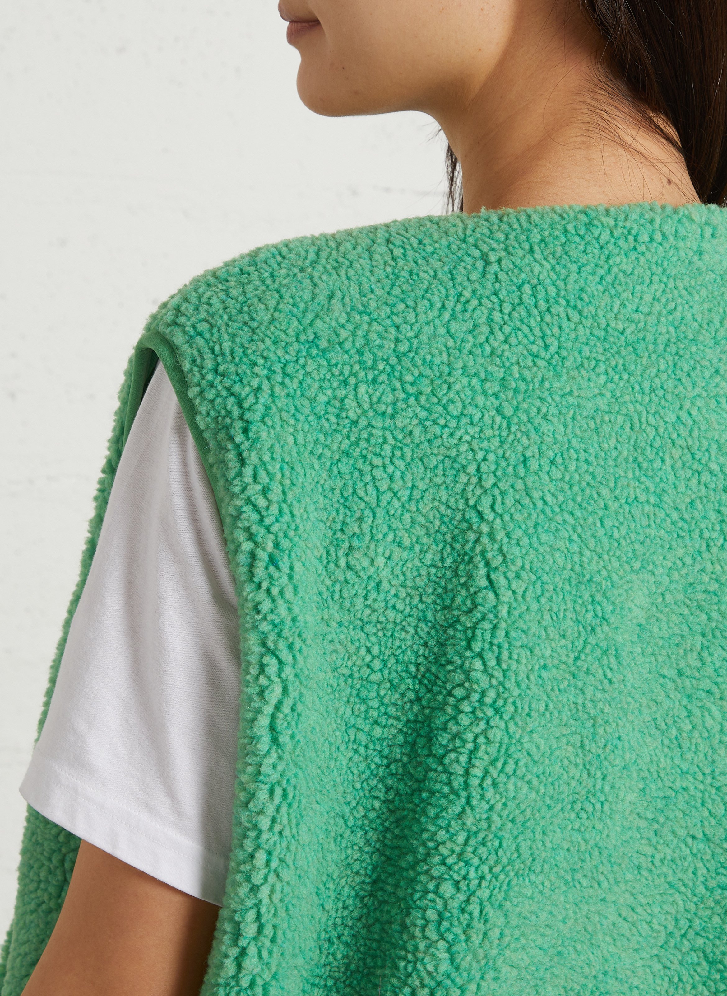 Gilet col rond molletonné sans manches hoktown Vert