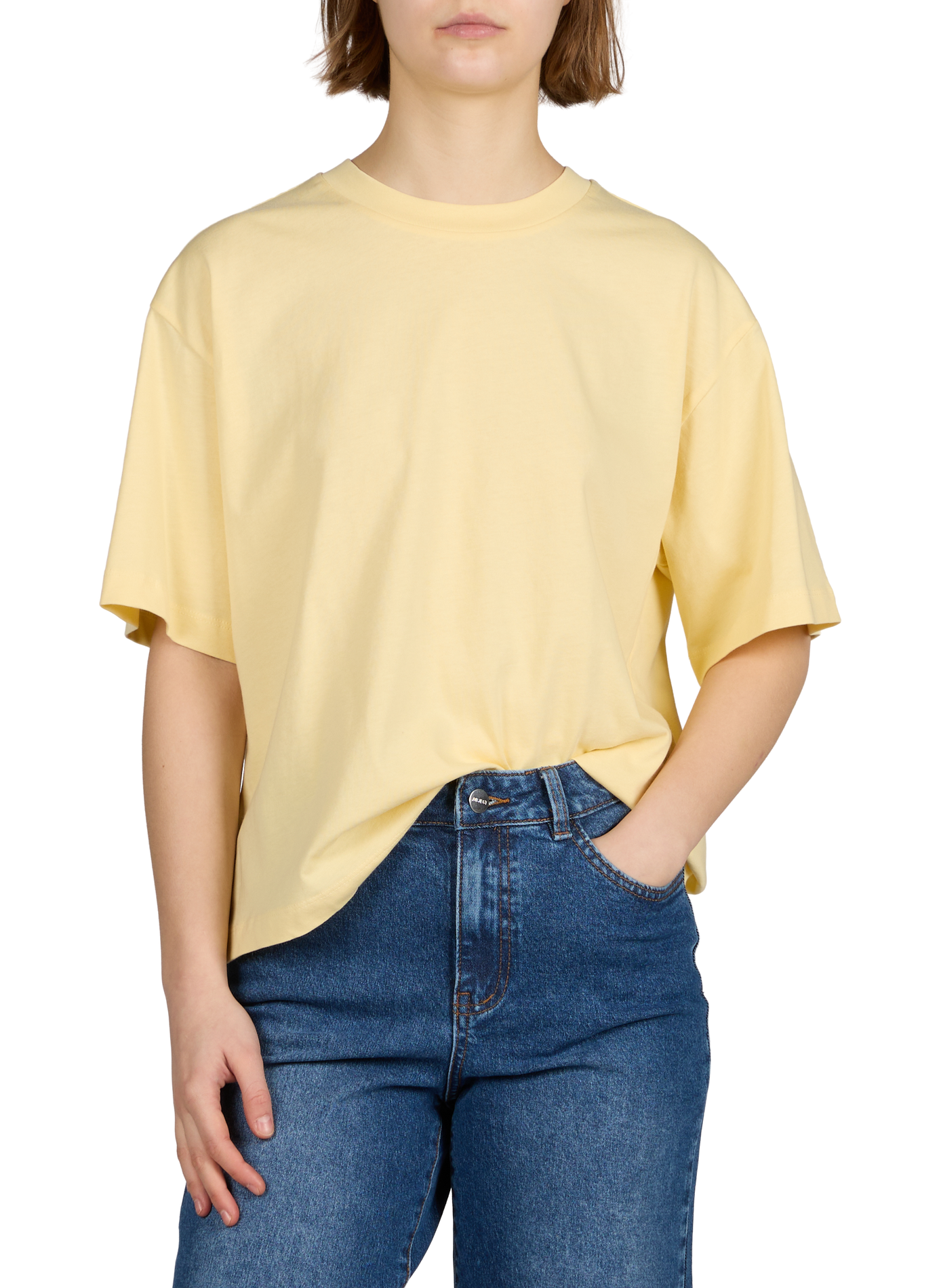 T-shirt droit en coton OBJECT Jaune