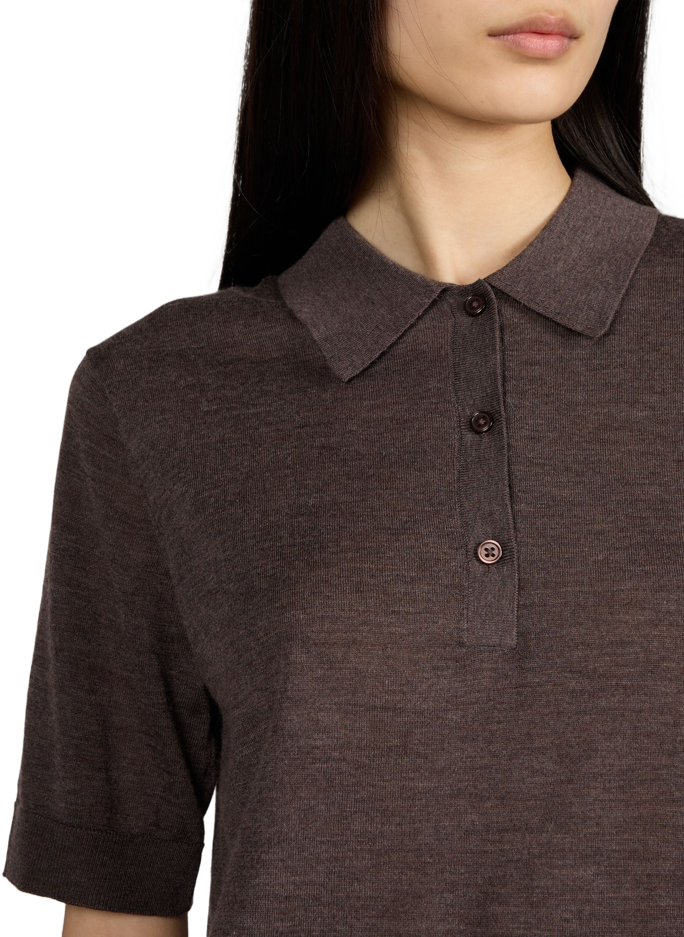 Polo Migo en cachemire fluide LOULOU DE SAISON Marron