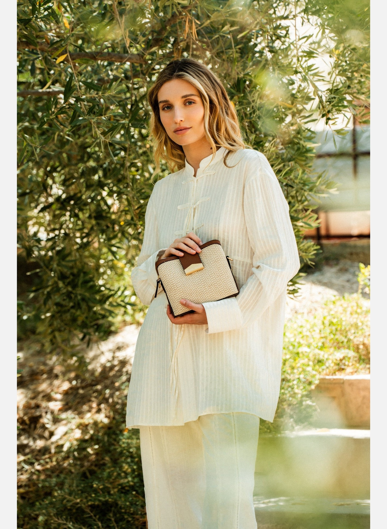 Cavalcade chevron | sac porté épaule POURCHET Doré