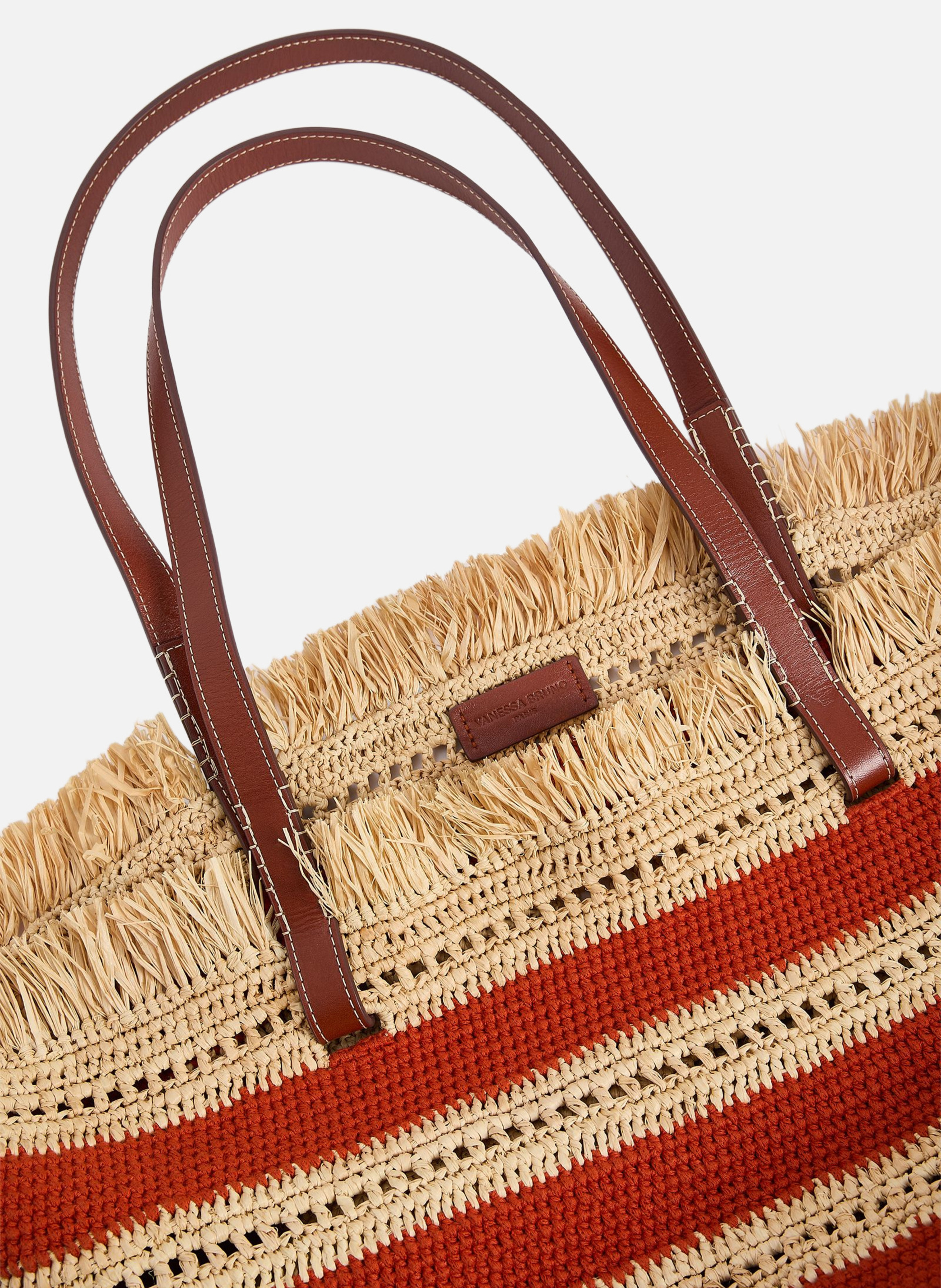 Panier en raphia et coton VANESSA BRUNO Orange