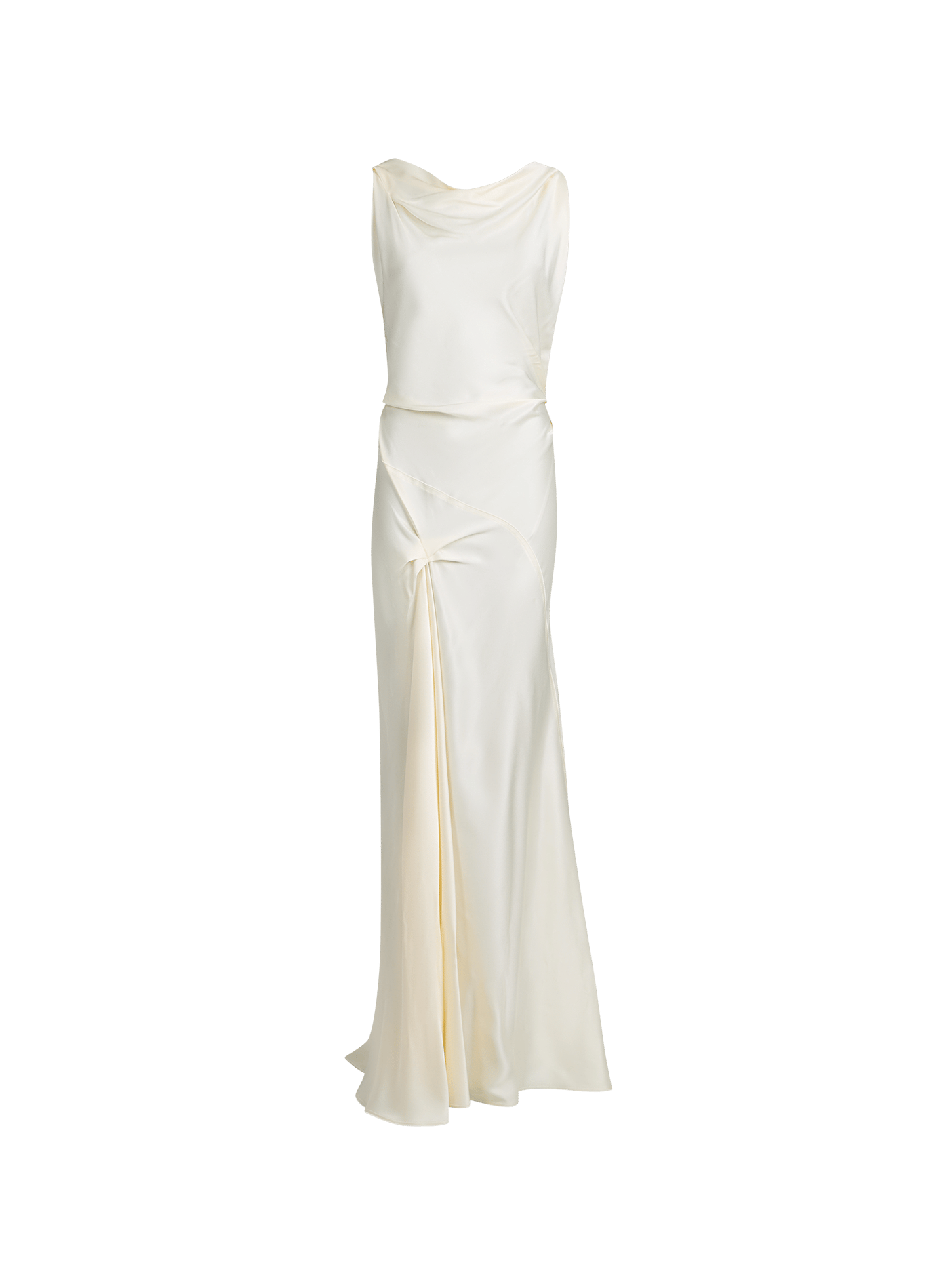 Robe sans manches drapée et satinée VICTORIA BECKHAM Blanc