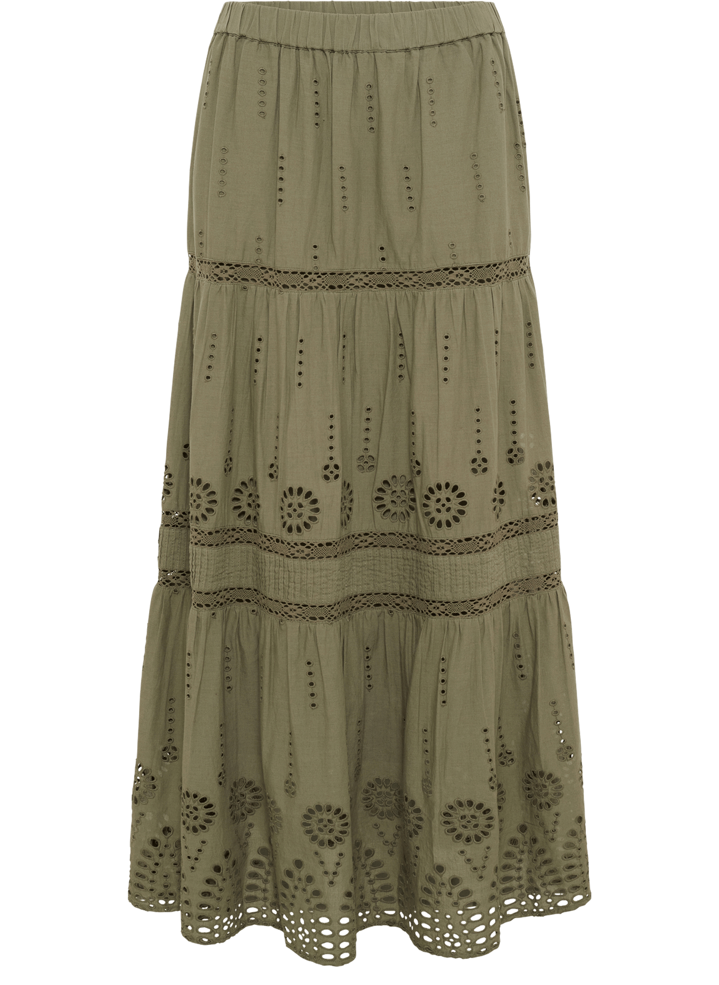 Jupe à broderies en coton - jaly GERARD DAREL Vert