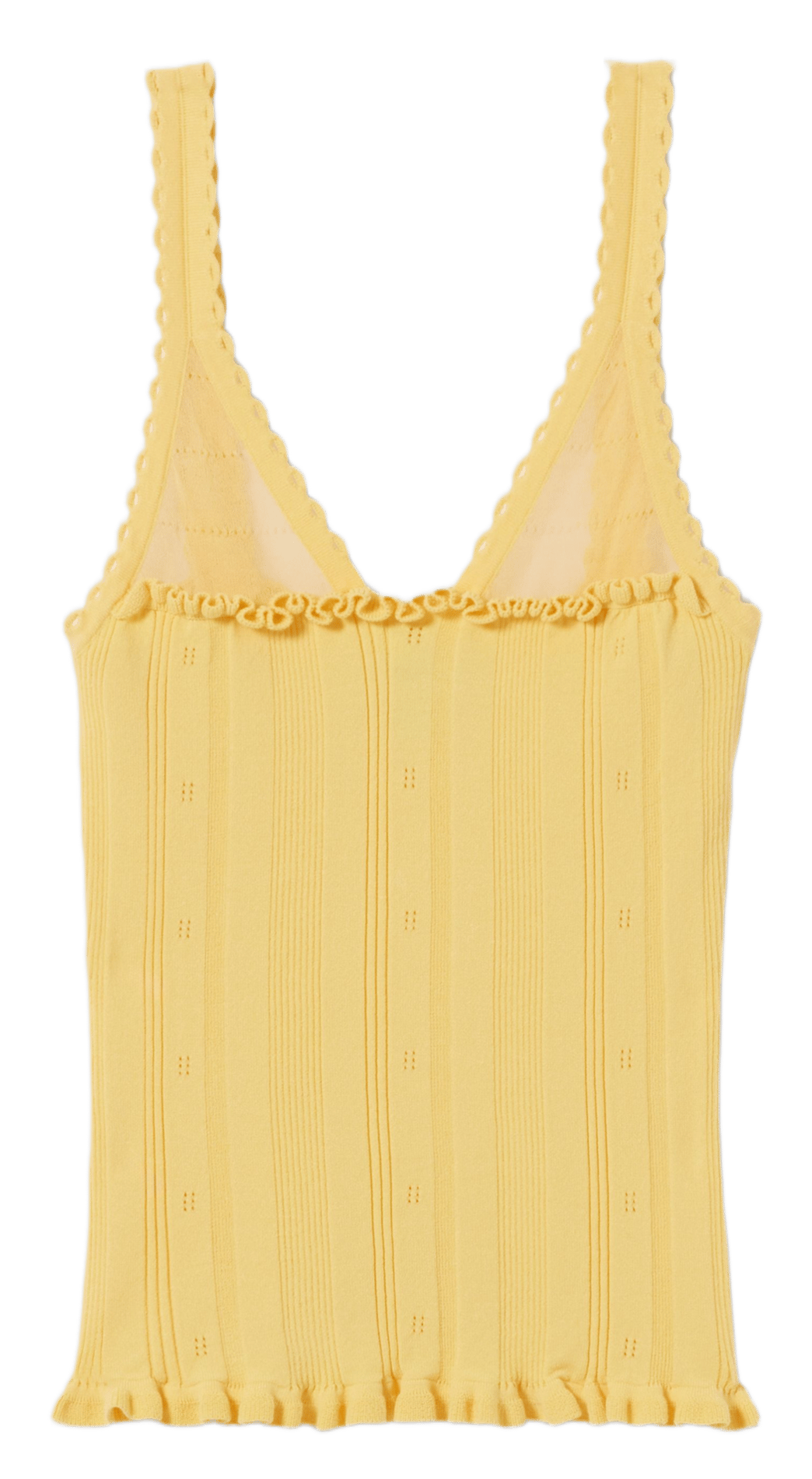 Top col v en maille pointelle CLAUDIE PIERLOT Jaune