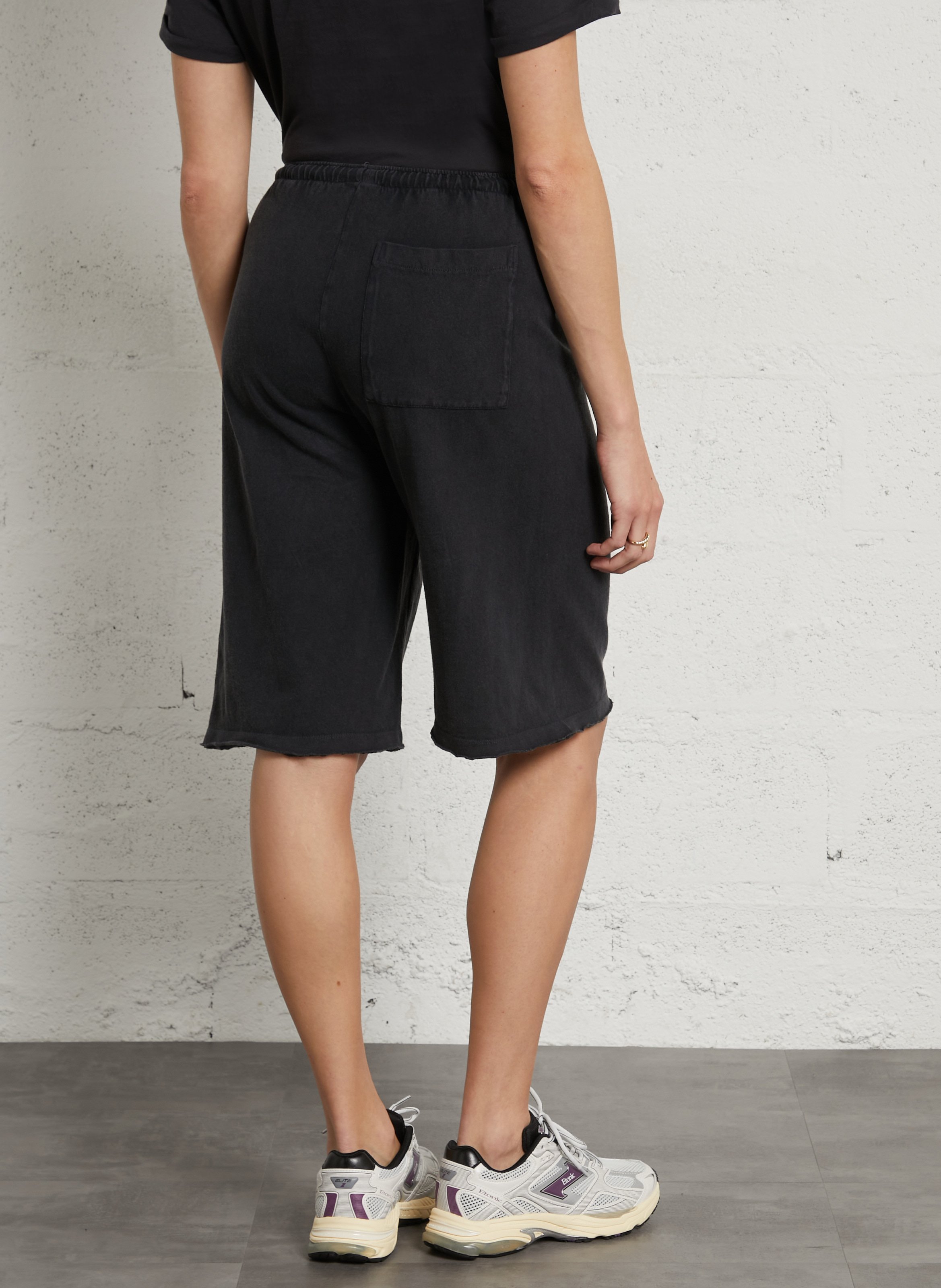 Bermuda mi-long ample uni afoma AMERICAN VINTAGE Noir