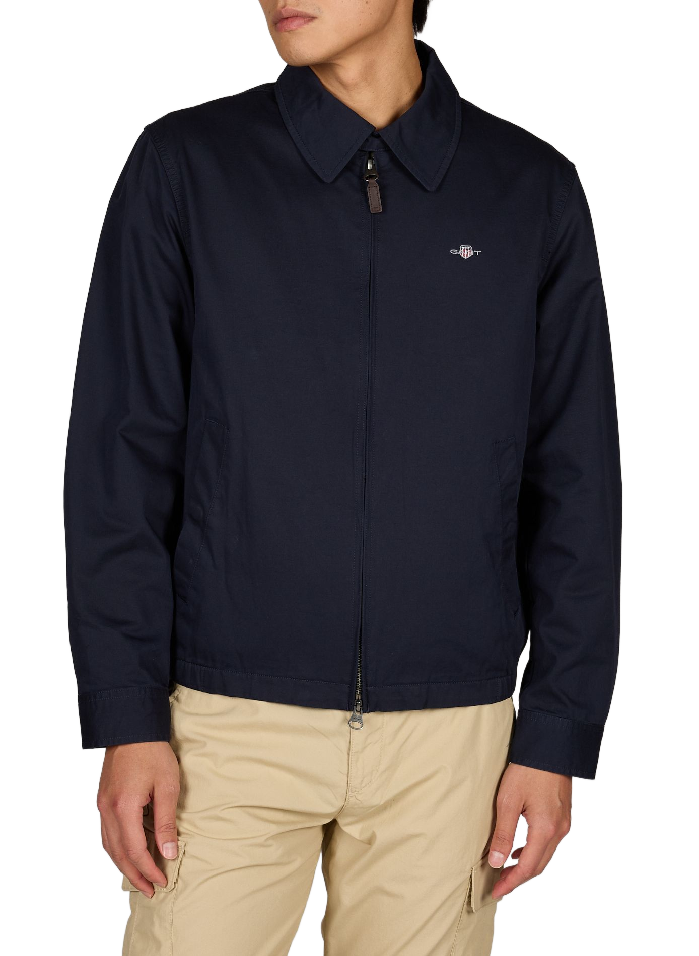 Logo cotton jacket GANT Blue