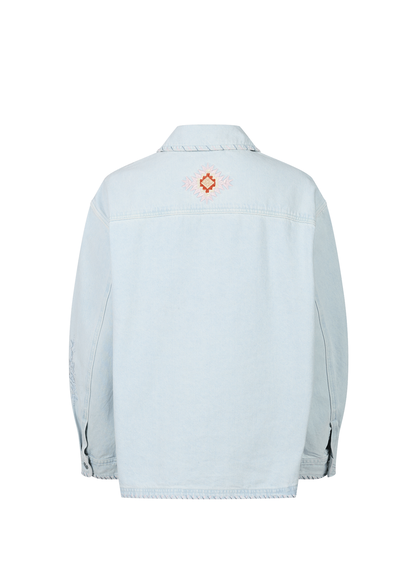 Giacca di jeans ricamata in cotone BERENICE Blu