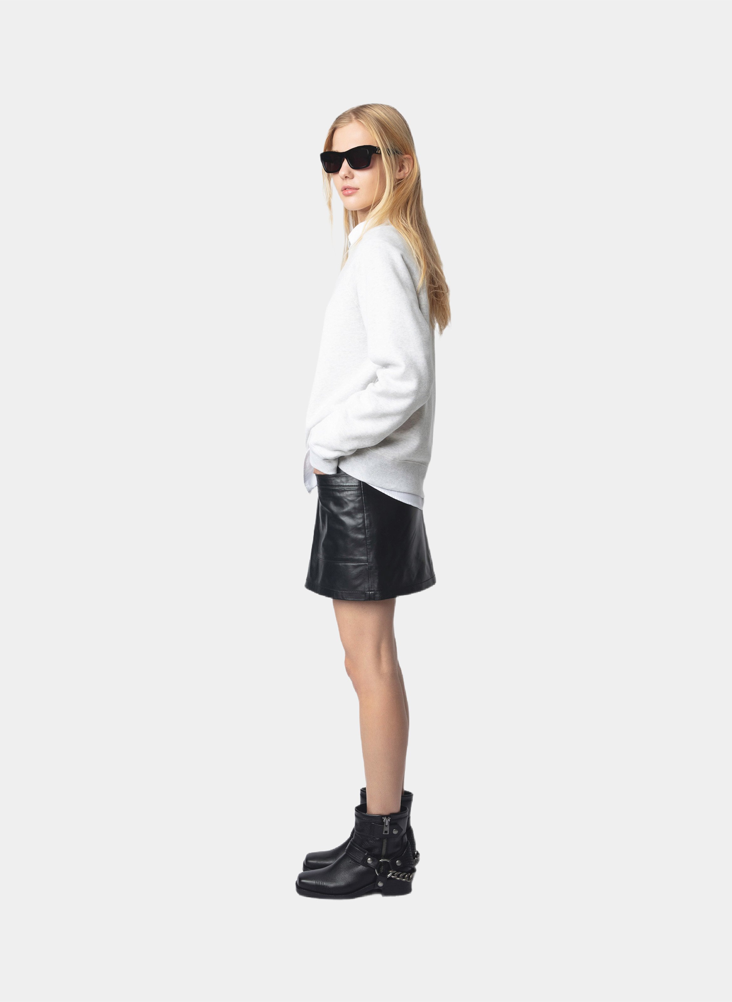 Sweat col rond en coton mélangé upper ZADIG&VOLTAIRE Gris