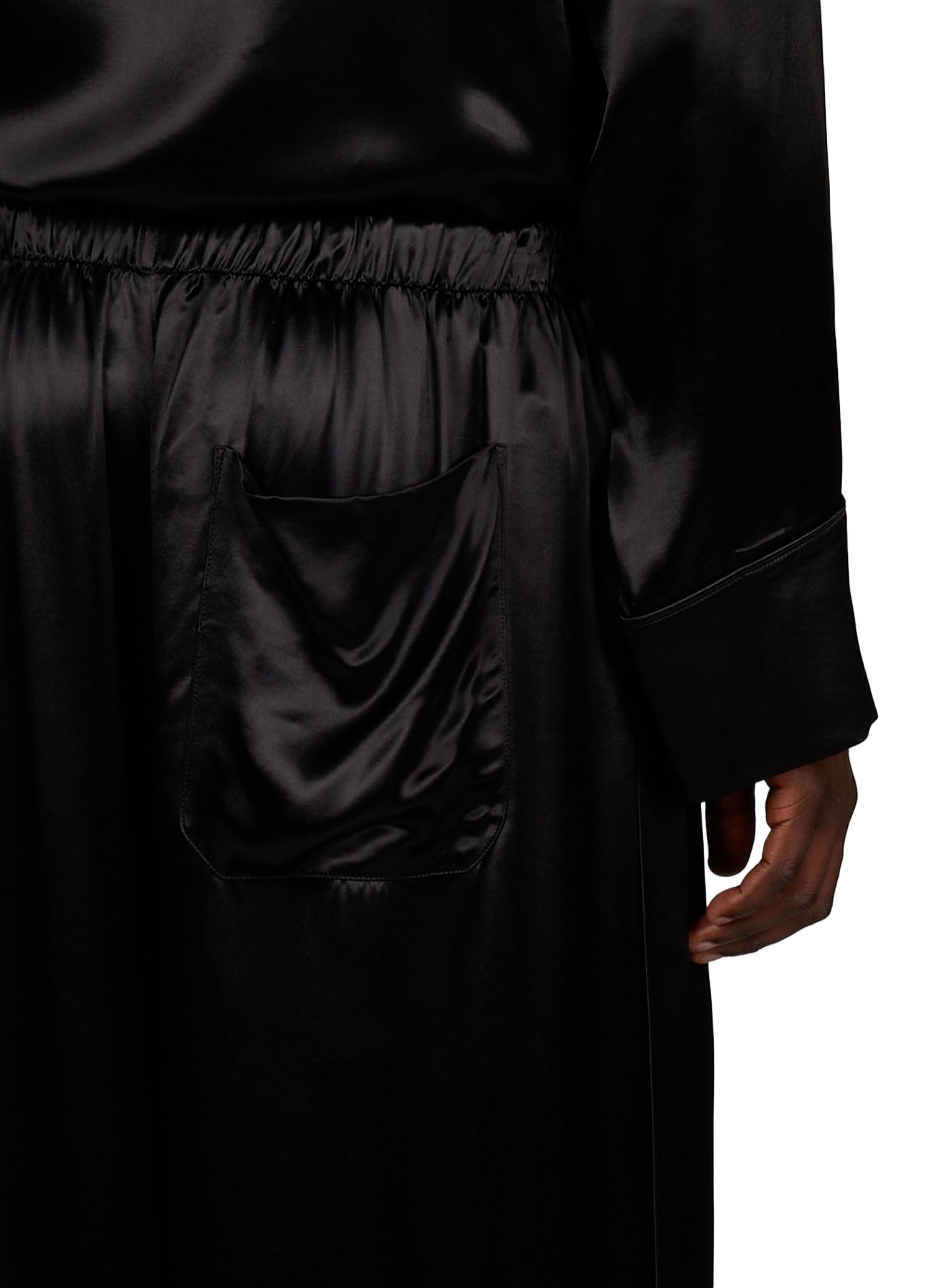 Albertus satin pants with elastic waistband ANN DEMEULEMEESTER Black