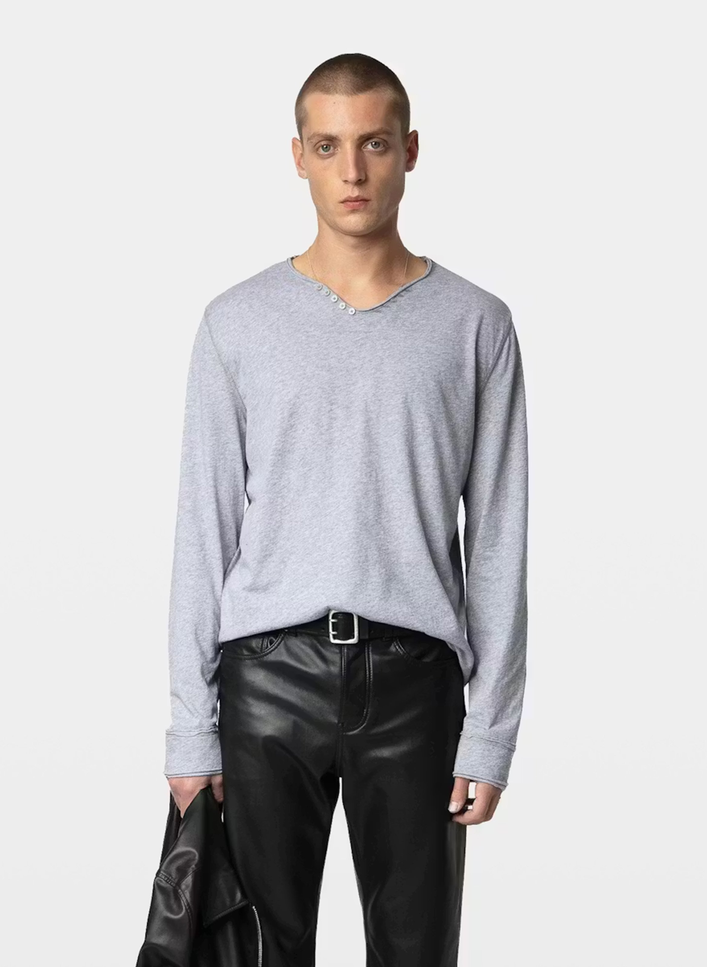 Tes-shirt droit en coton bio monastir ZADIG&VOLTAIRE Gris