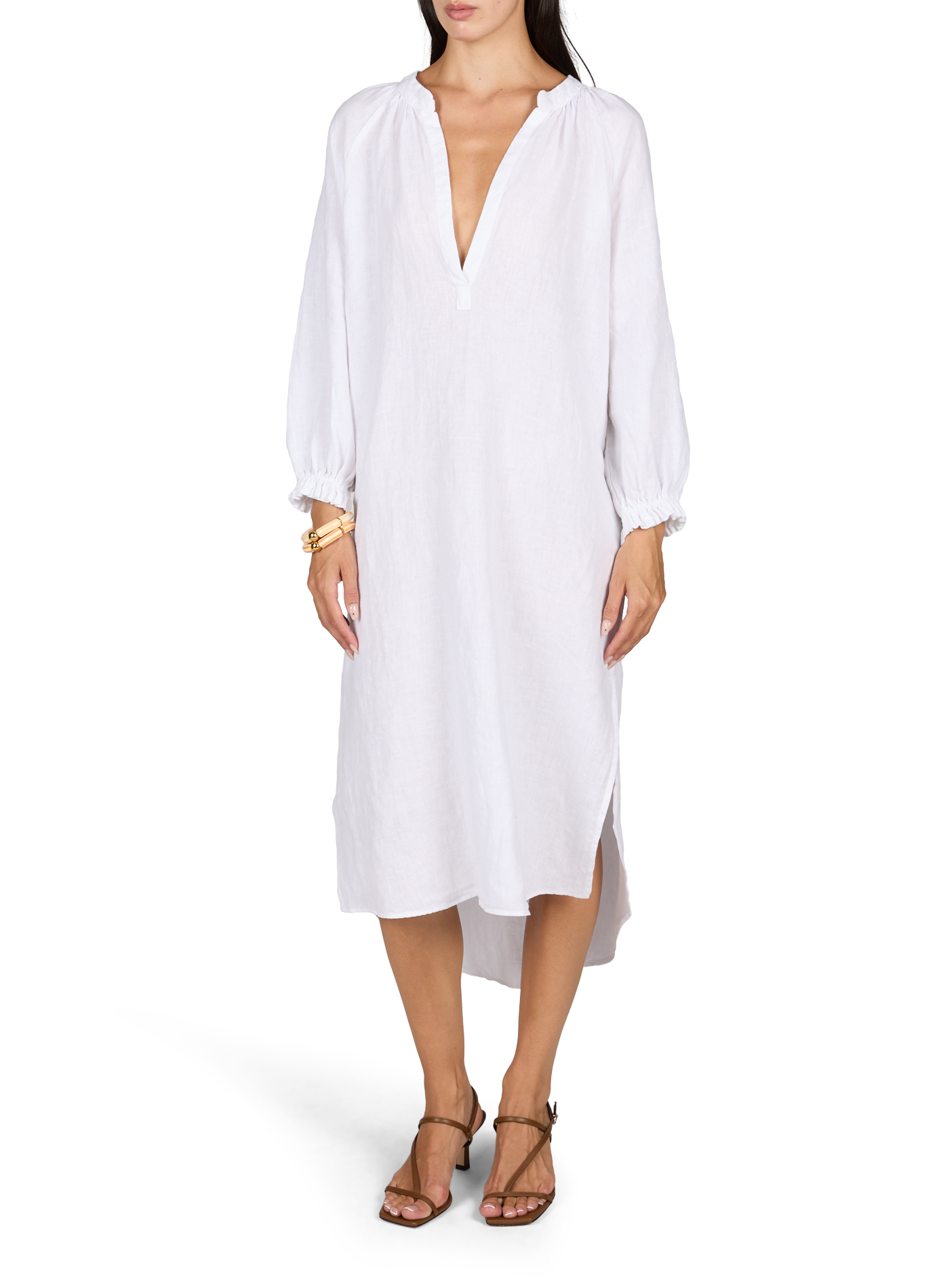 Vestido Mrs Minty de lino MR MOOD Blanco