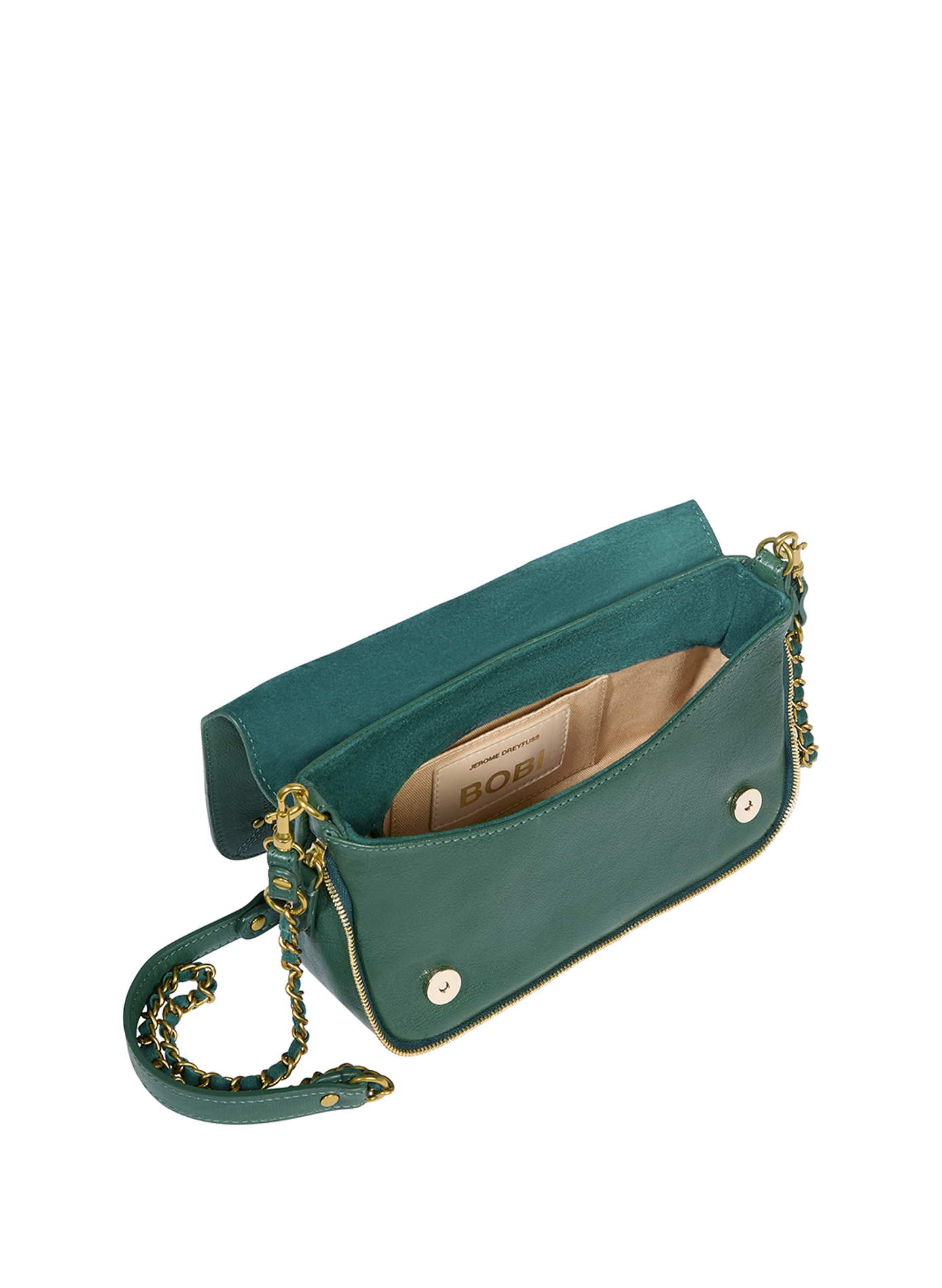 Sac épaule en cuir grainé JÉRÔME DREYFUSS Vert