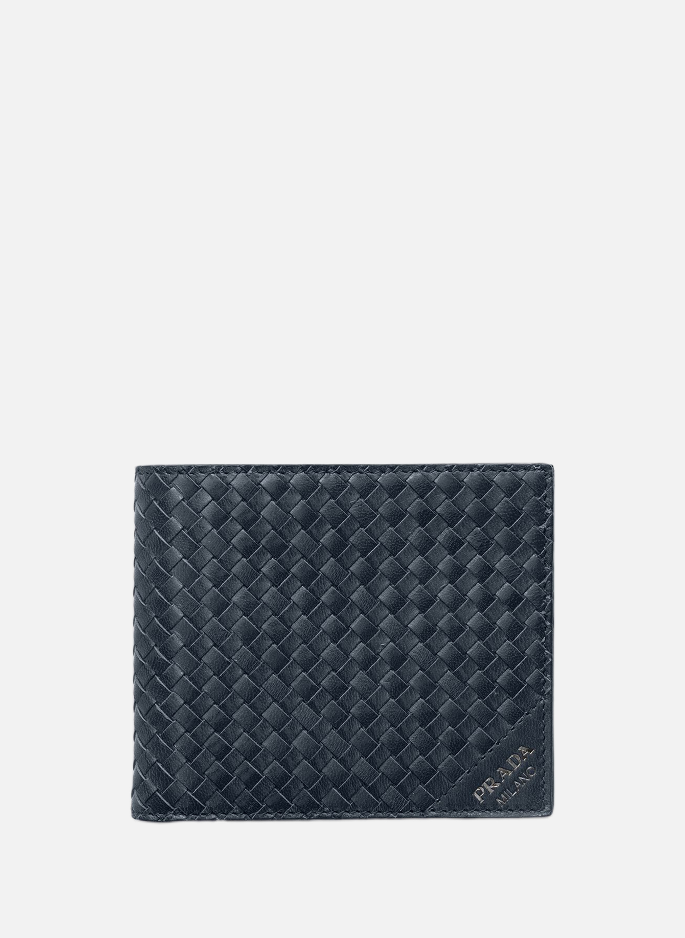 Portefeuille en cuir PRADA Bleu