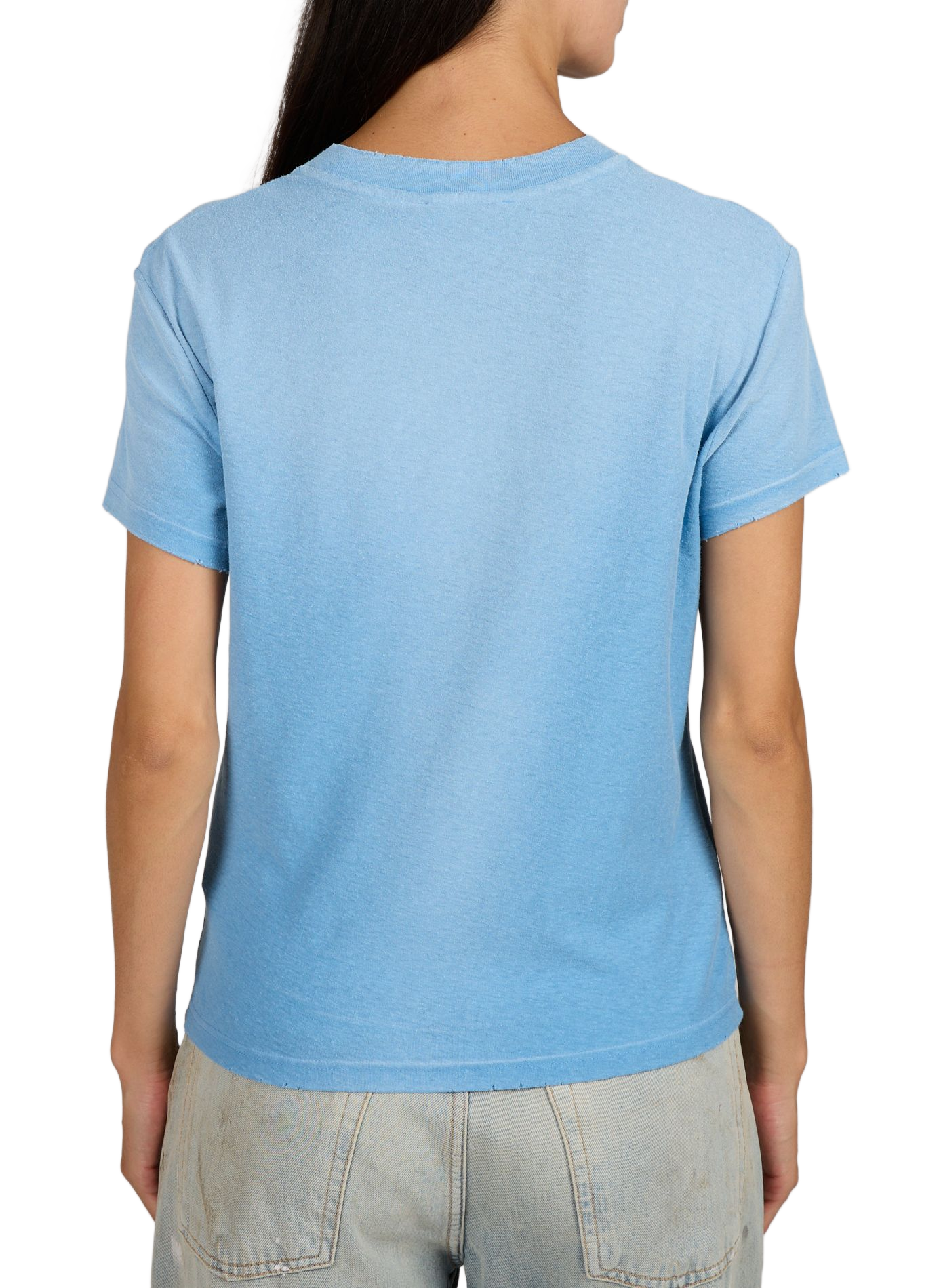 Round neck T-shirt with logo in blended cotton ACNE STUDIOS Blue