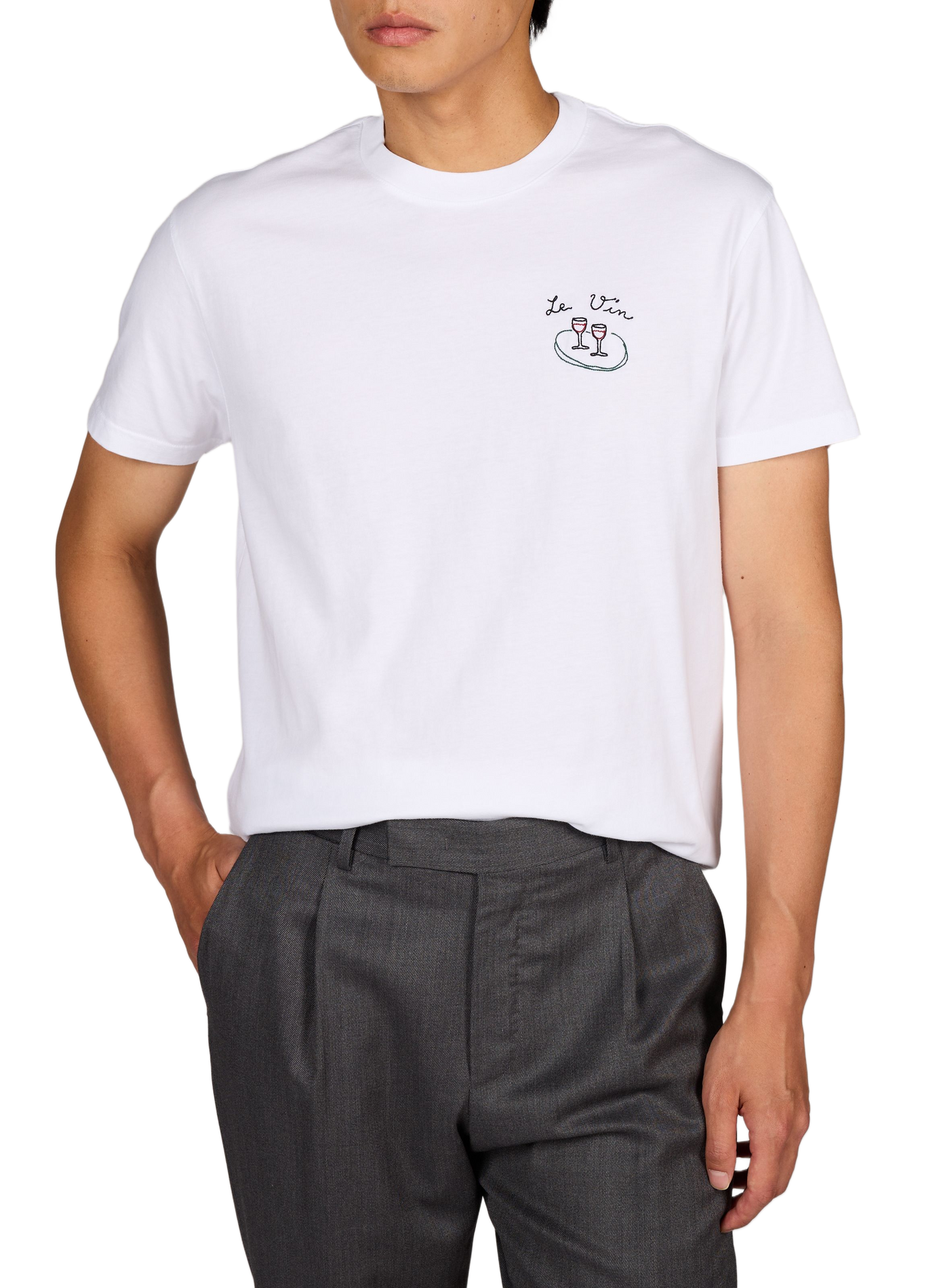 Popincourt Embroidered Cotton T-shirt MAISON LABICHE Pink