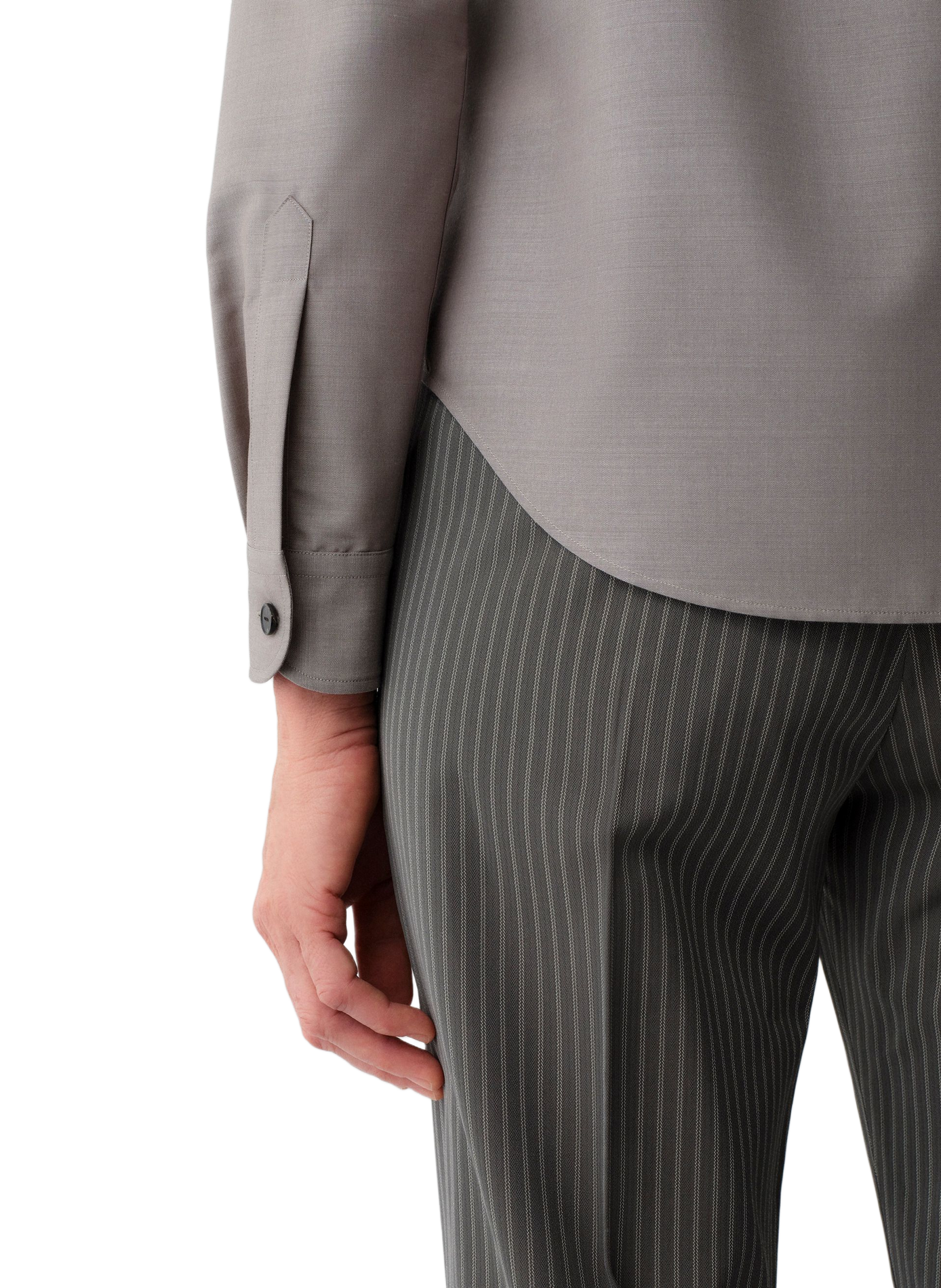 Sophie straight shirt in wool and silk CALVIN KLEIN COLLECTION Grey