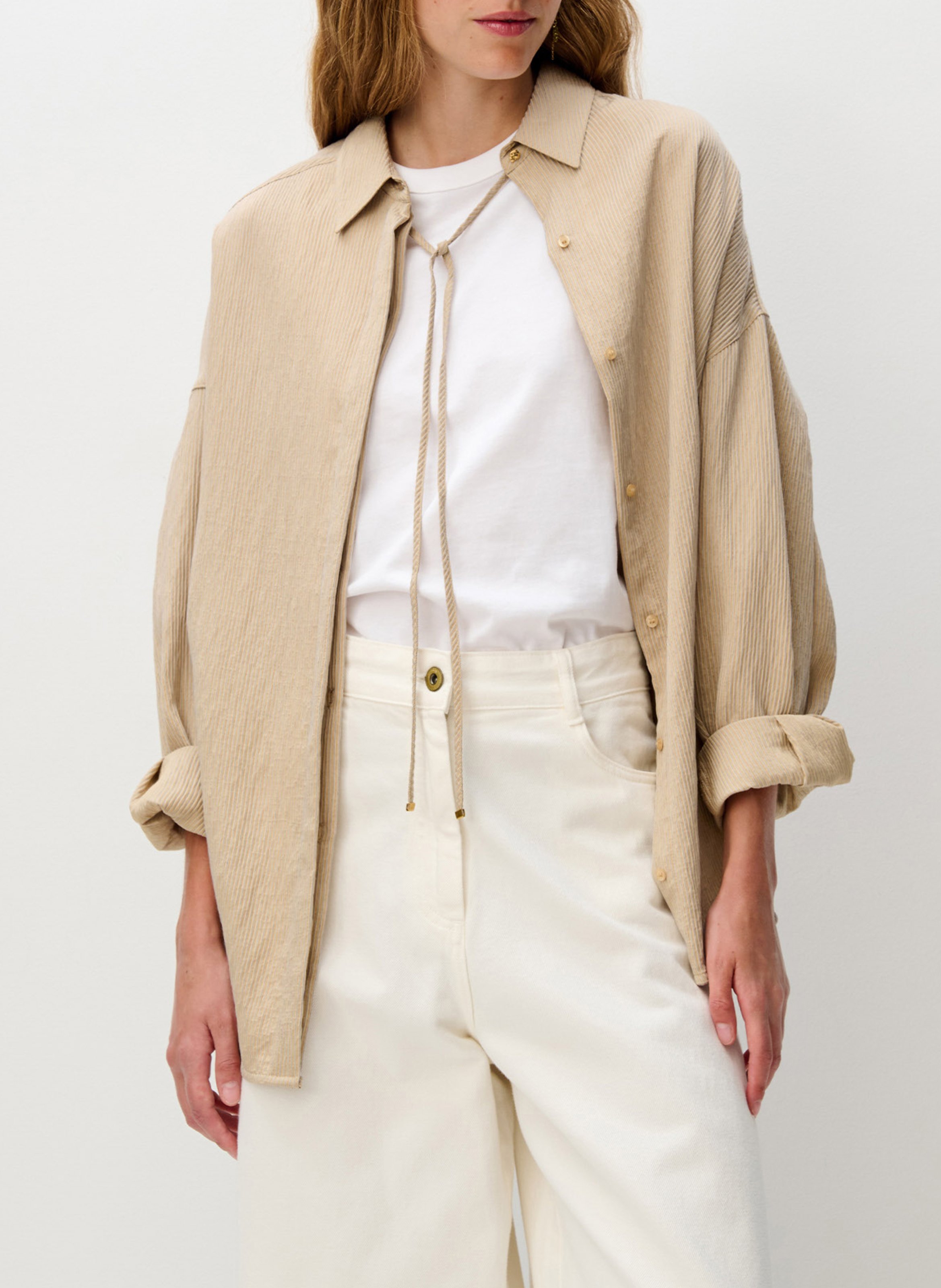 Chemise droite col classique liza SESSUN Beige