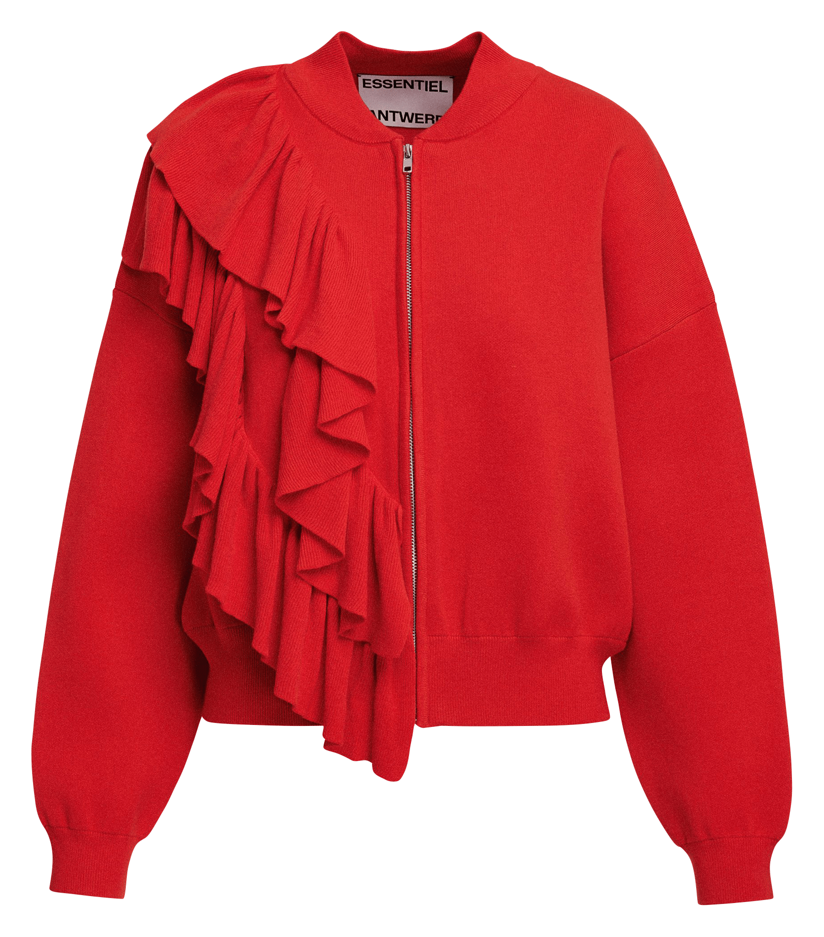 Cardigan oversize à volants kodi ESSENTIEL ANTWERP Rouge