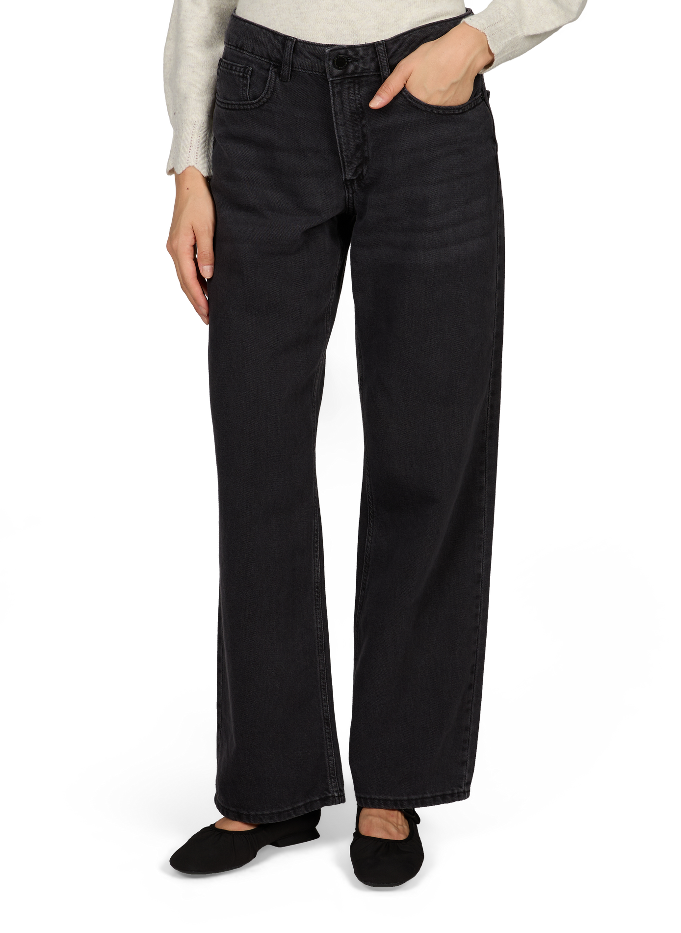 Weite Baumwolljeans VILA Schwarz