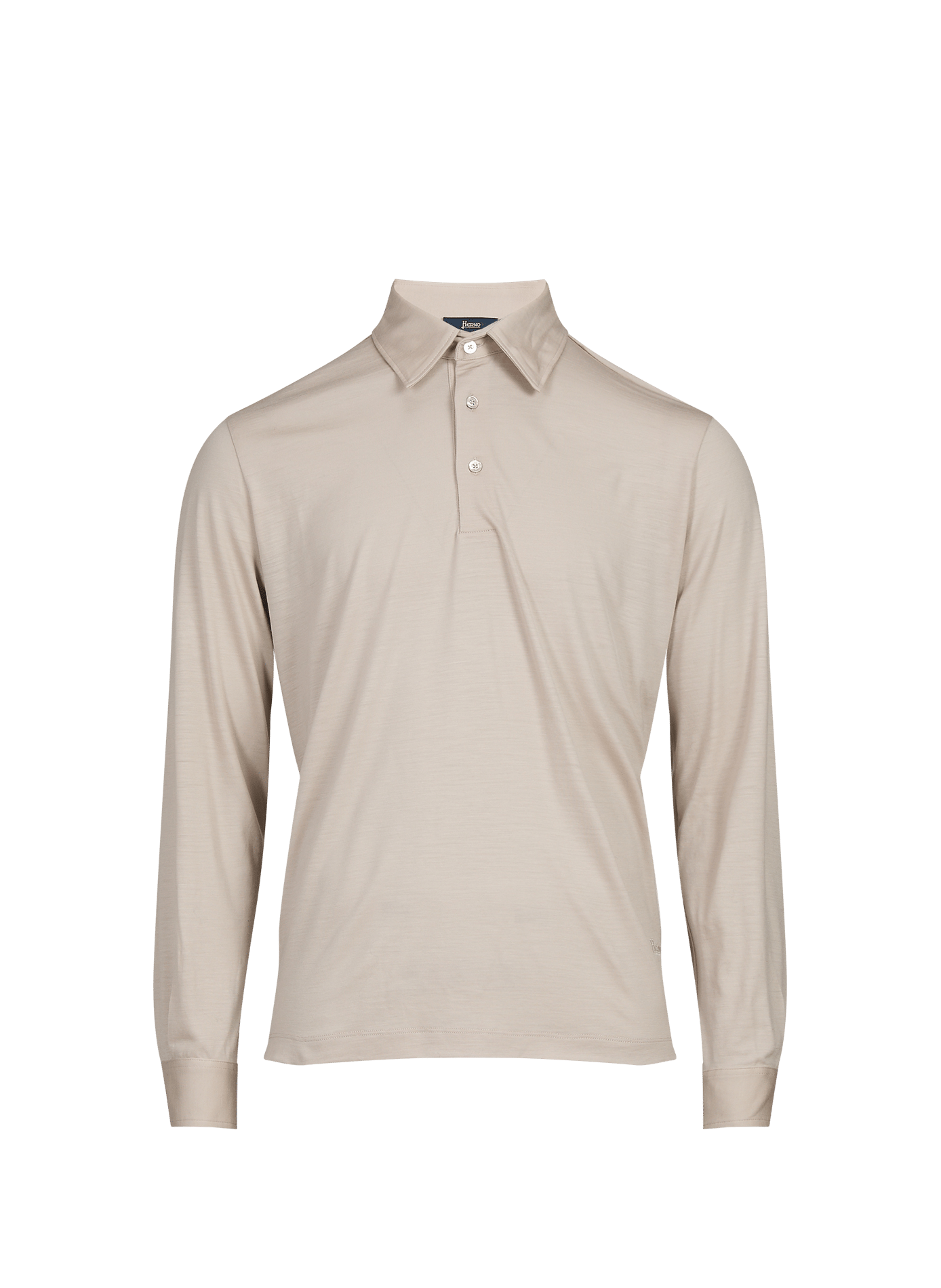 Fijne effen wollen polo HERNO Beige