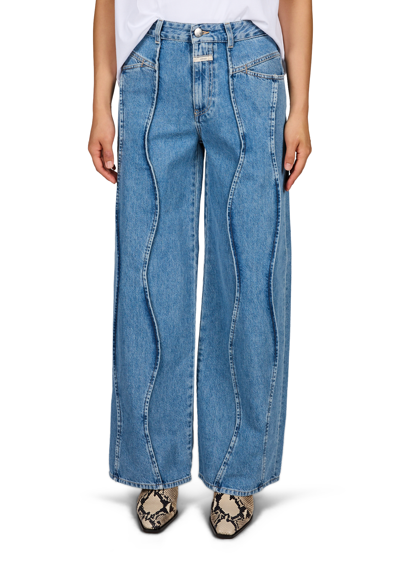 Weite Baumwolljeans CLOSED Blau