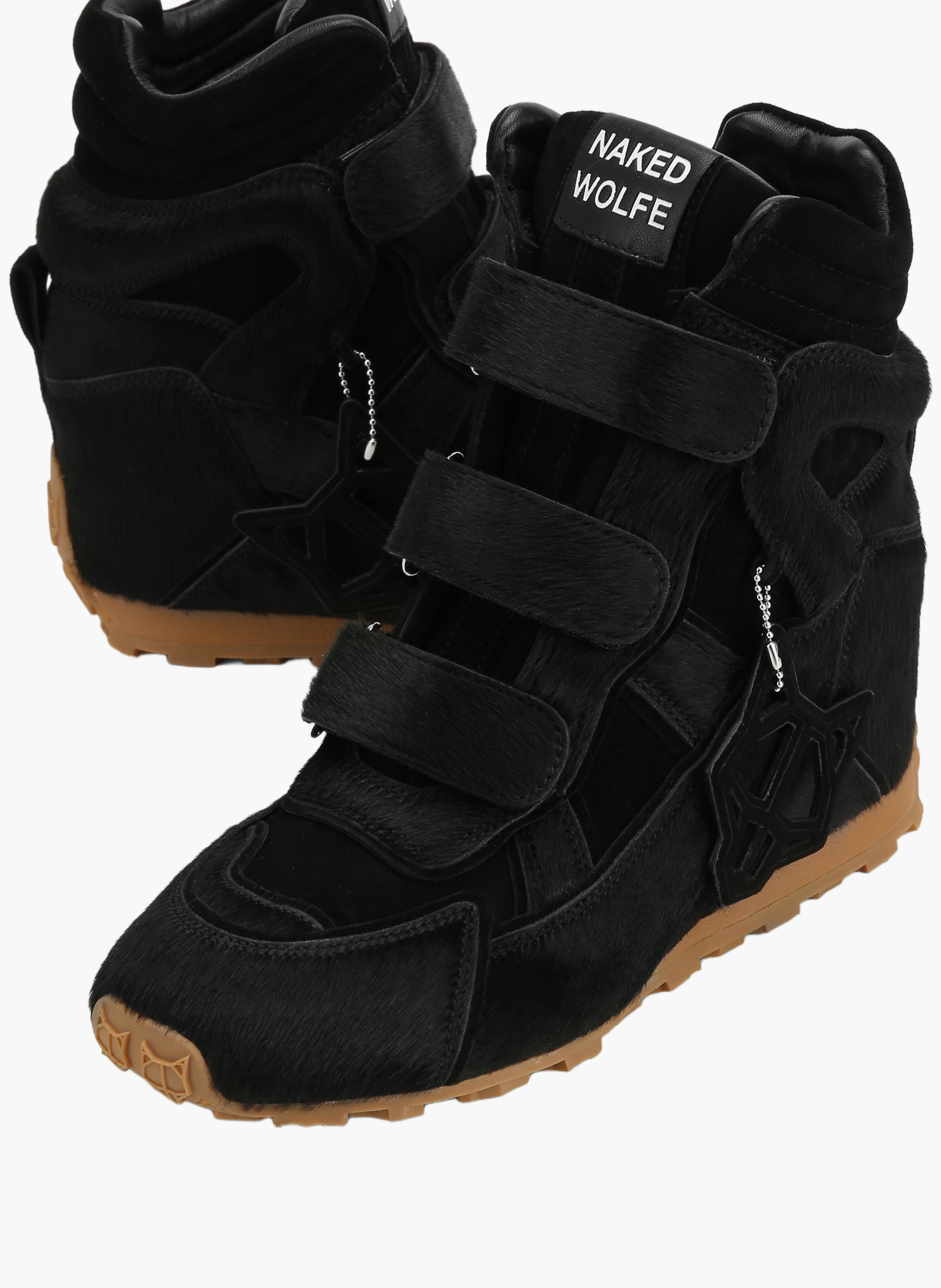 Element-sneakers van ponyleer NAKED WOLFE Zwart