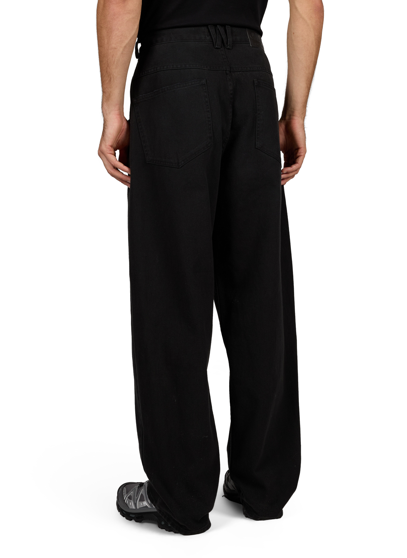 Solid straight-leg cotton jeans WILLY CHAVARRIA Black
