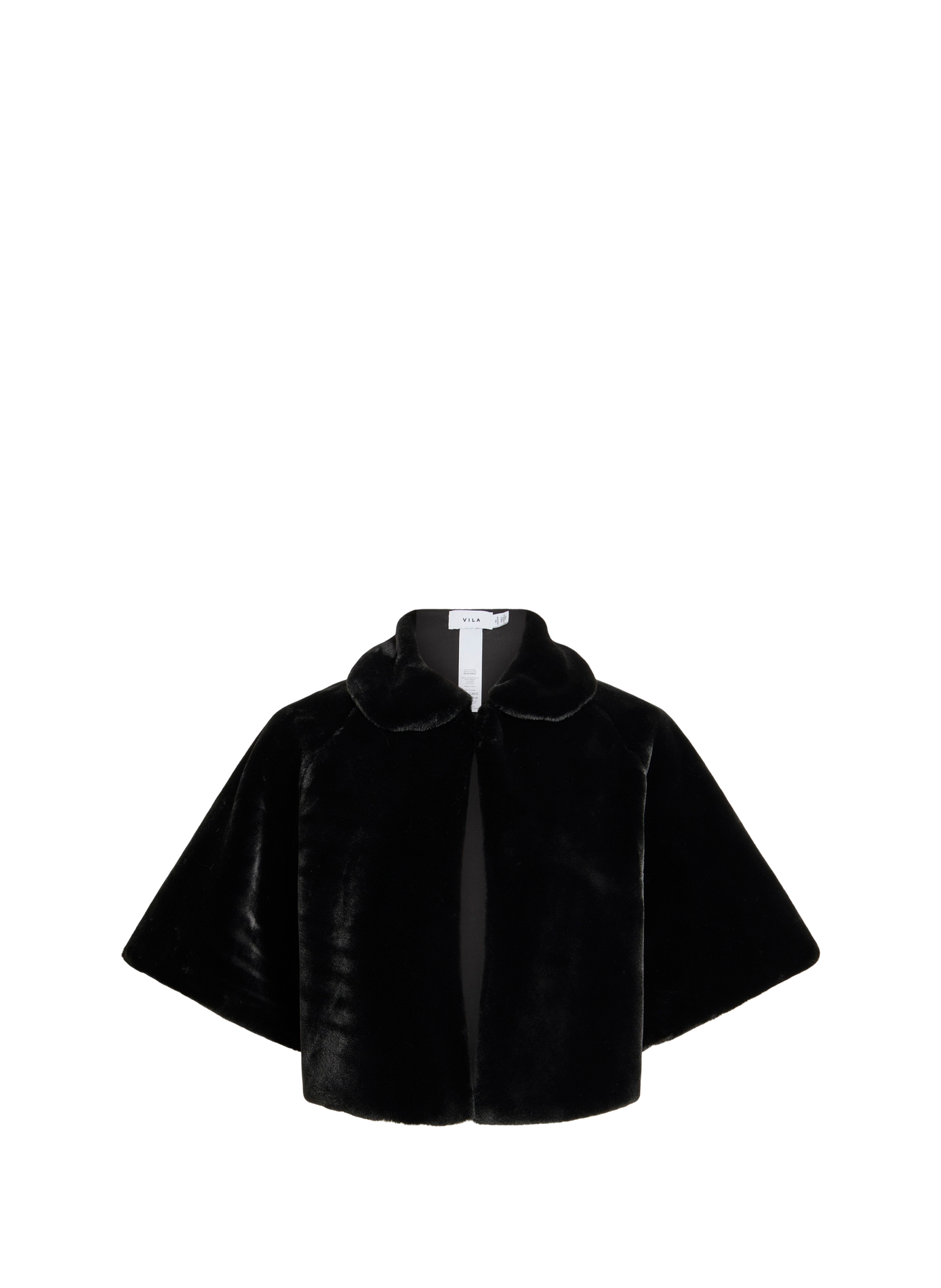 Straight-cut faux fur cape VILA Black