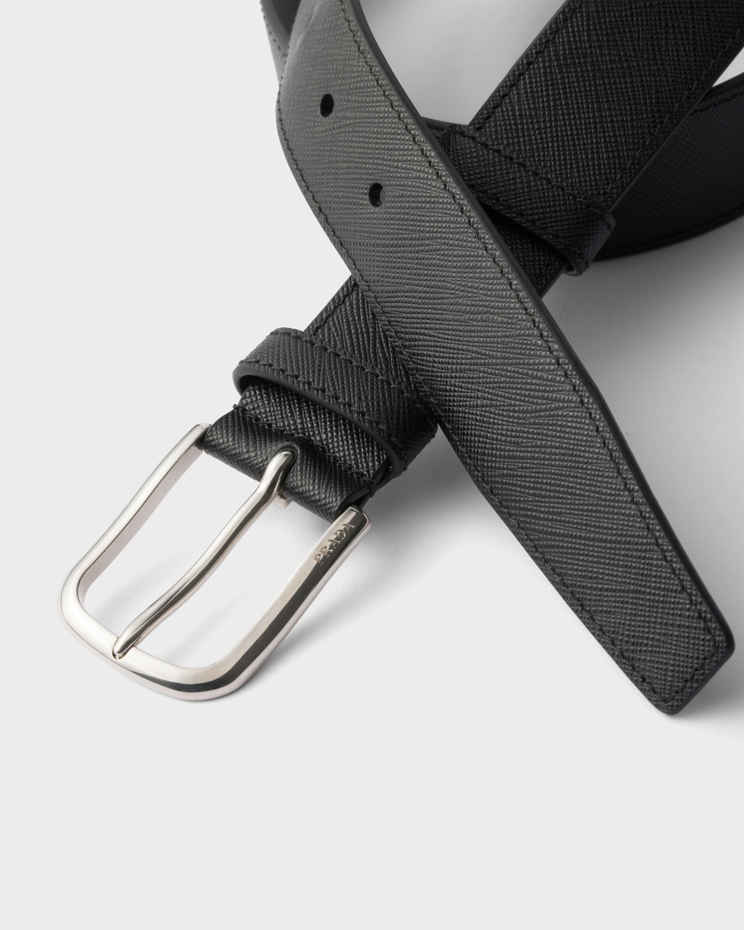Ceinture en cuir saffiano PRADA Noir