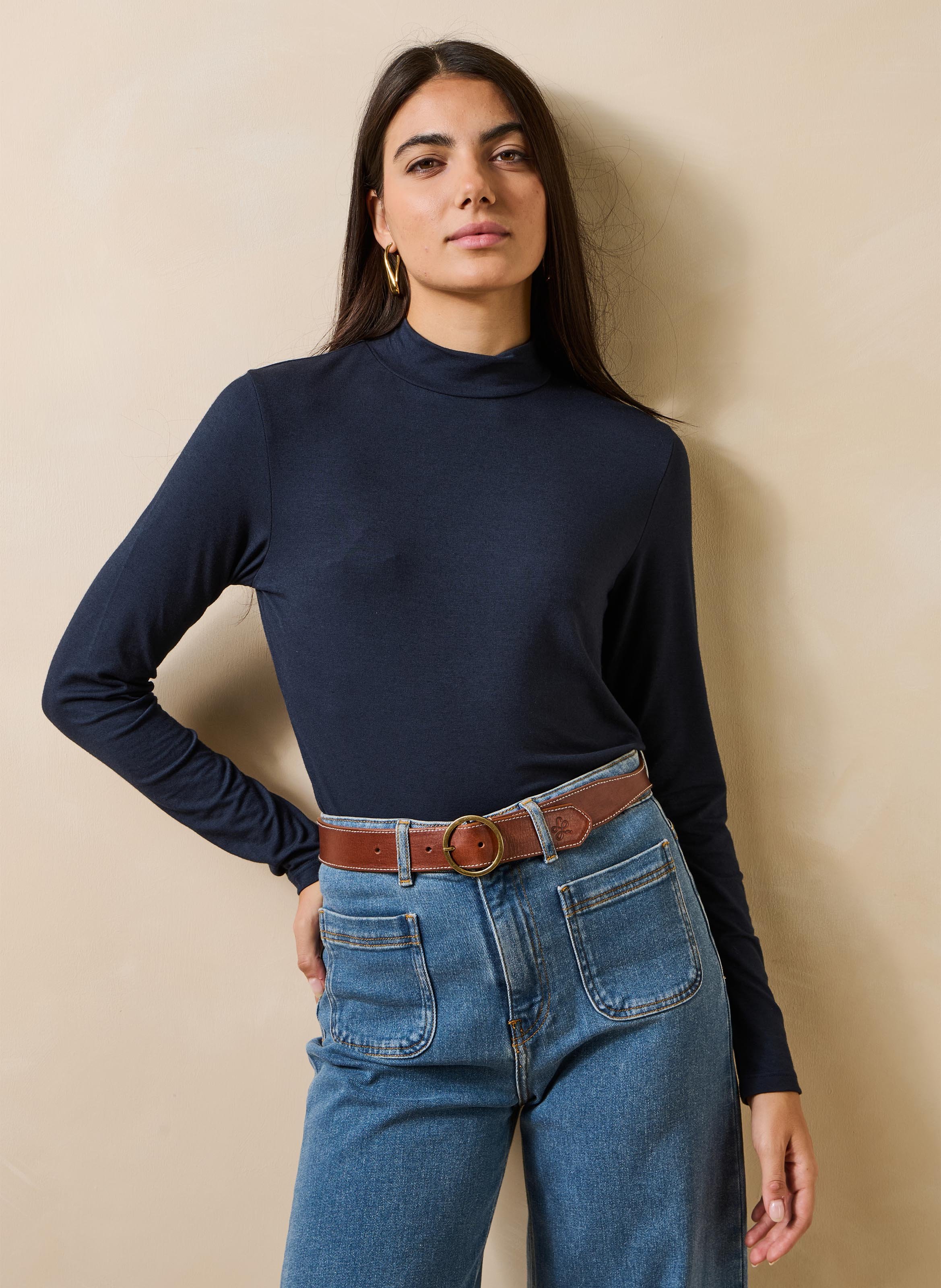 Effen top met lange mouwen LA FEE MARABOUTEE Blauw