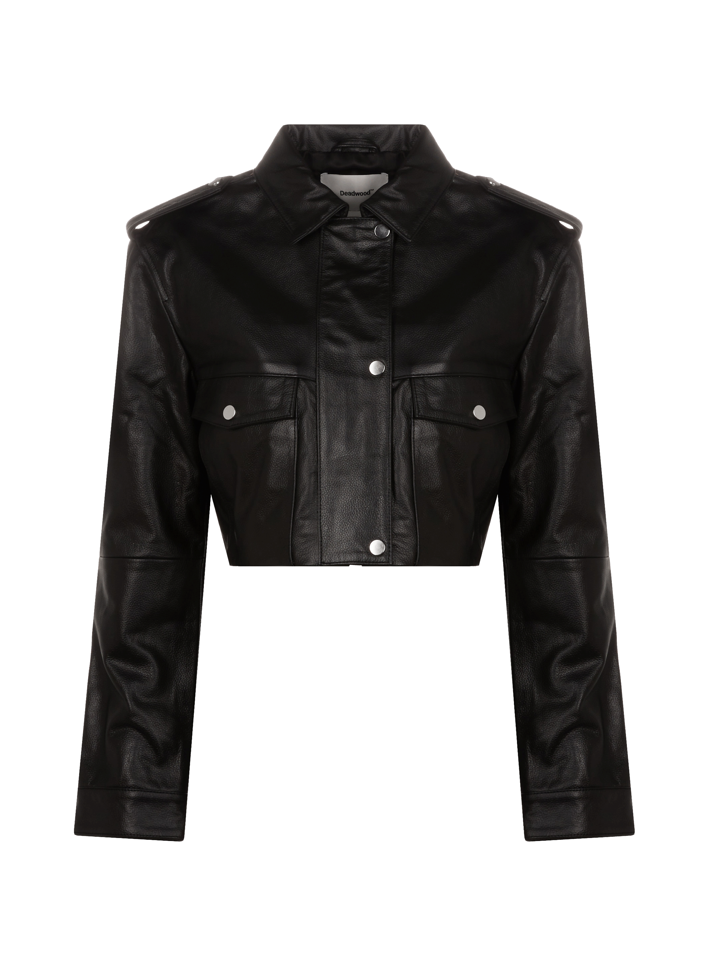 Veste courte en cuir recyclé