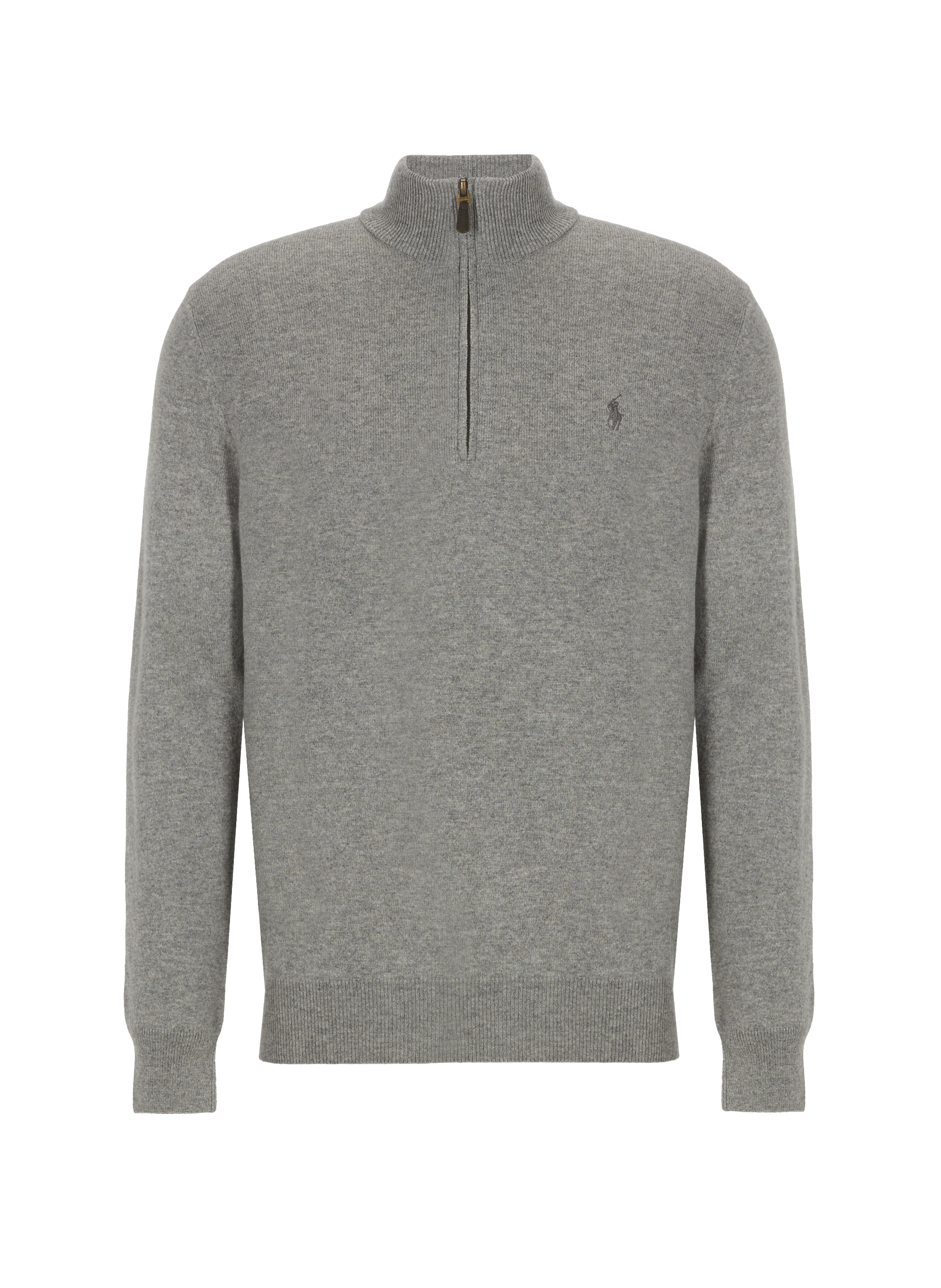 Pull col zippé en laine POLO RALPH LAUREN Gris